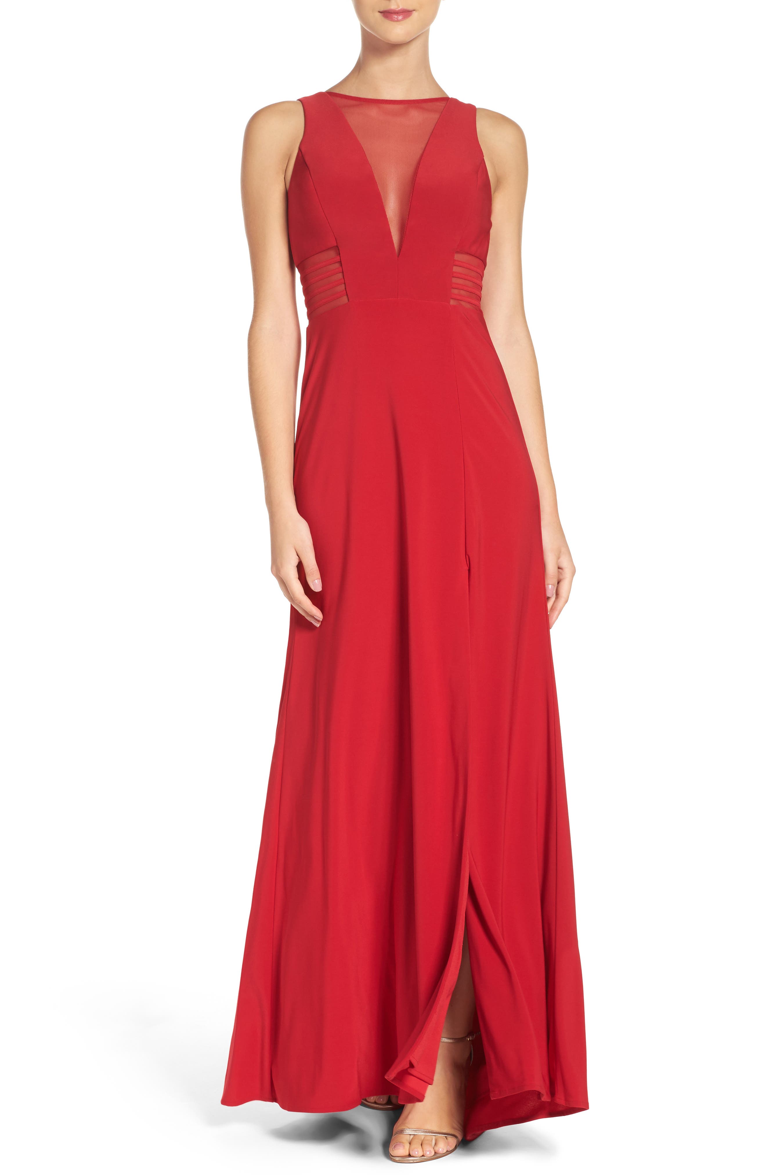Morgan & Co. Illusion Gown, /6 - Red