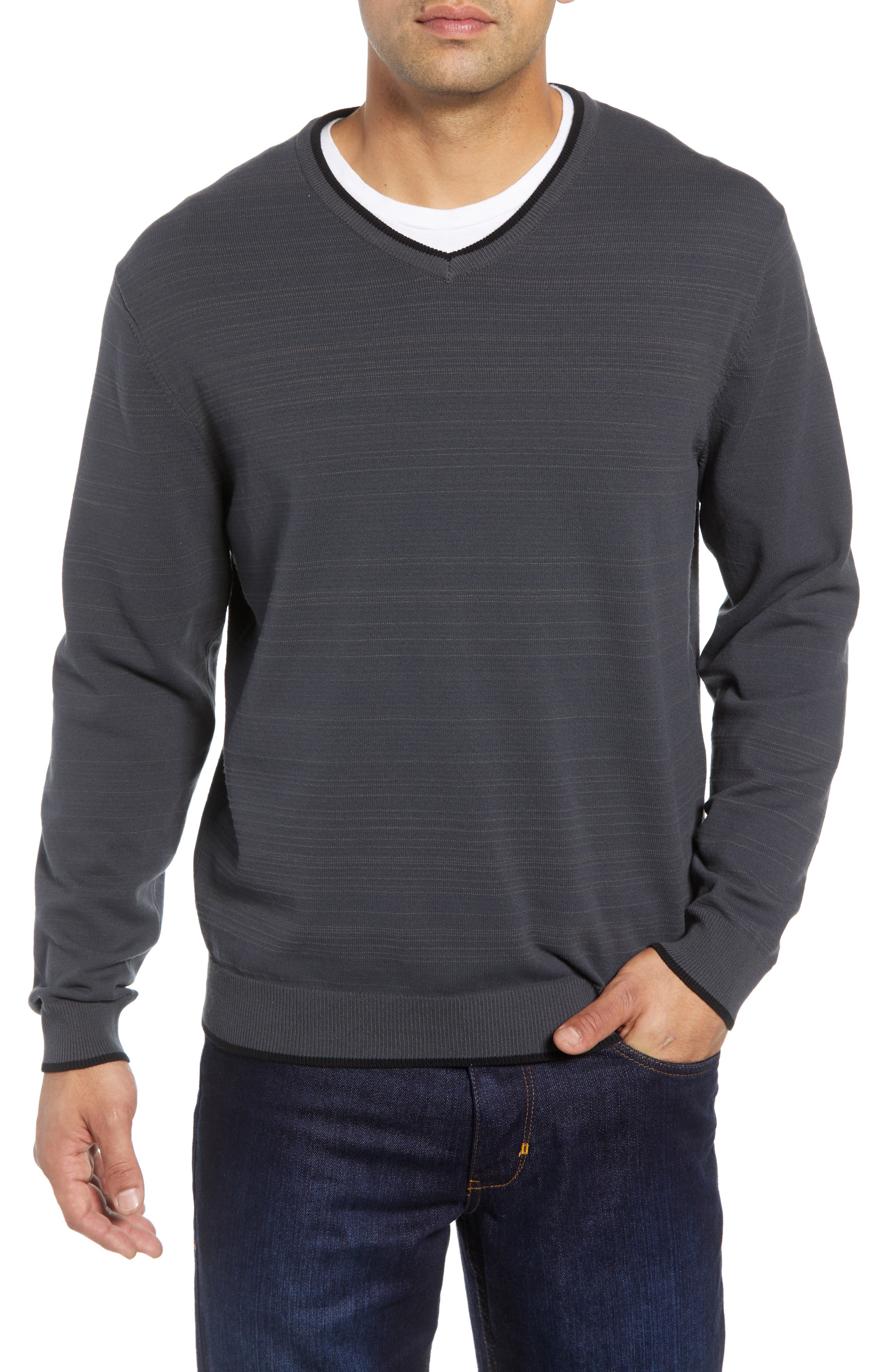 Cutter & Buck Impact V-Neck Sweater, Black