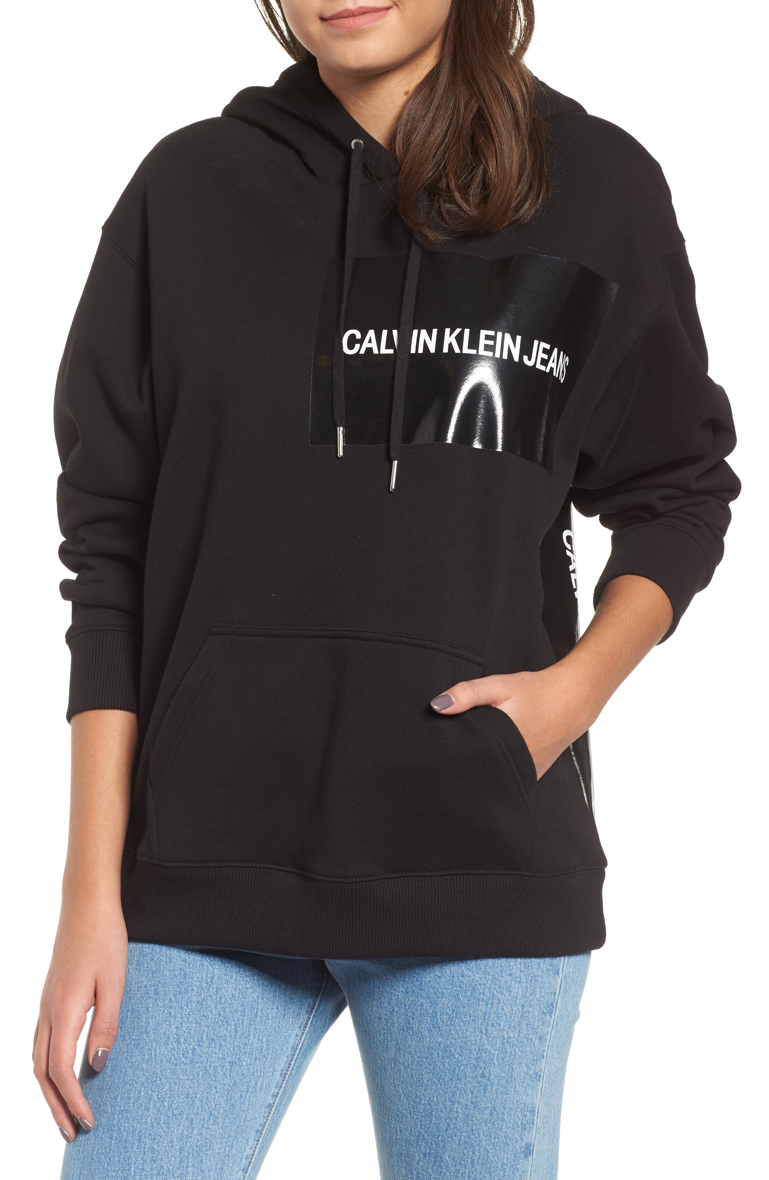 Calvin Klein Jeans Multi Logo Hoodie, Black