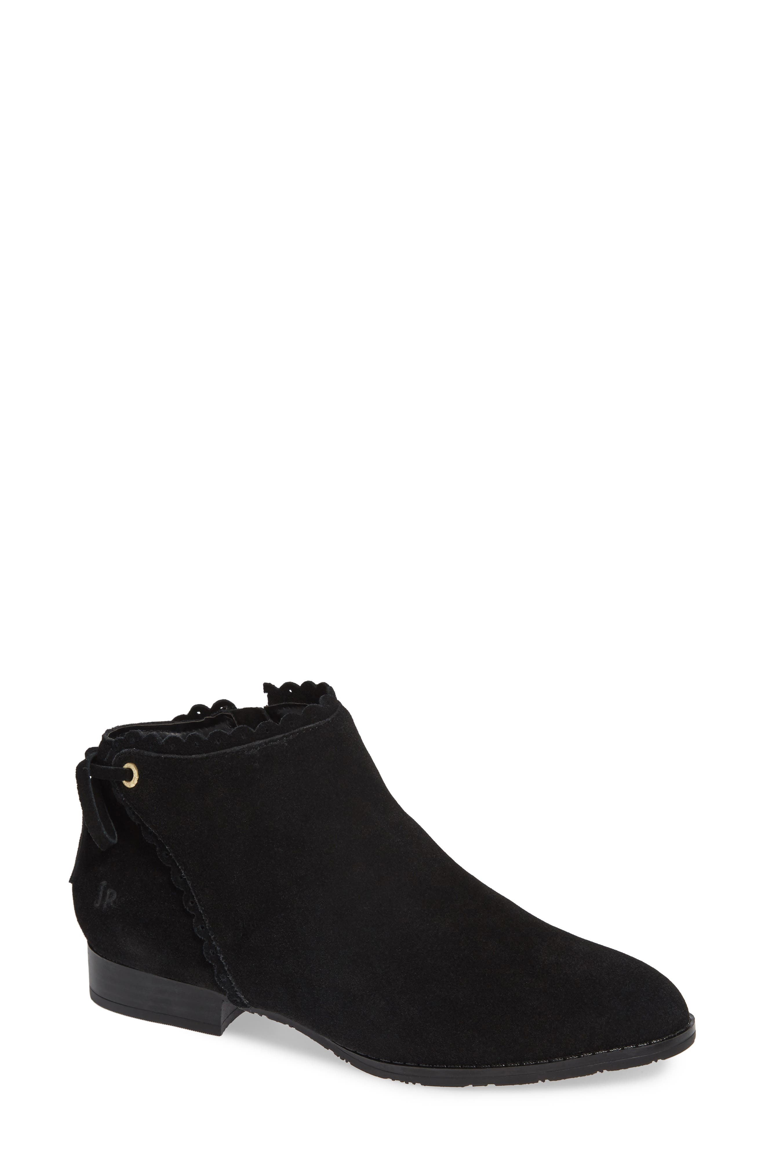 Jack Rogers Scalloped Ankle Bootie, Black