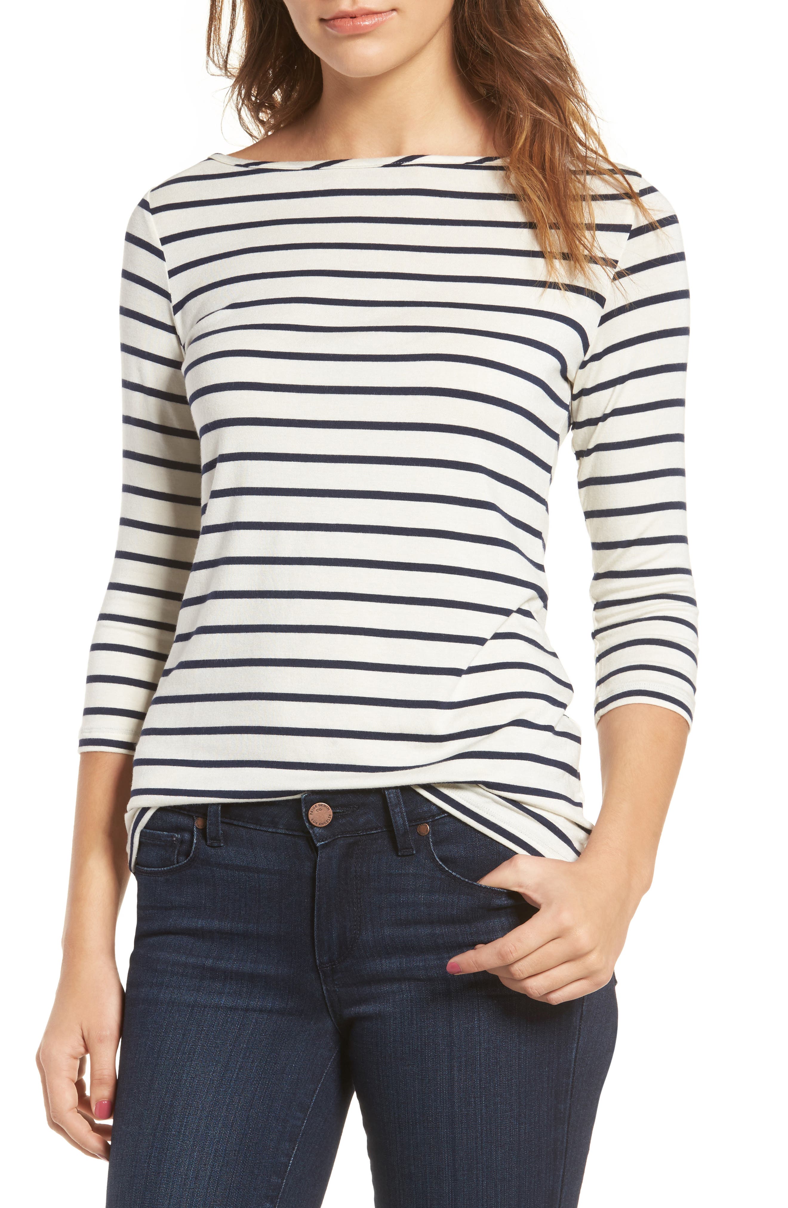 Amour Vert Francoise Stretch Jersey Top, White