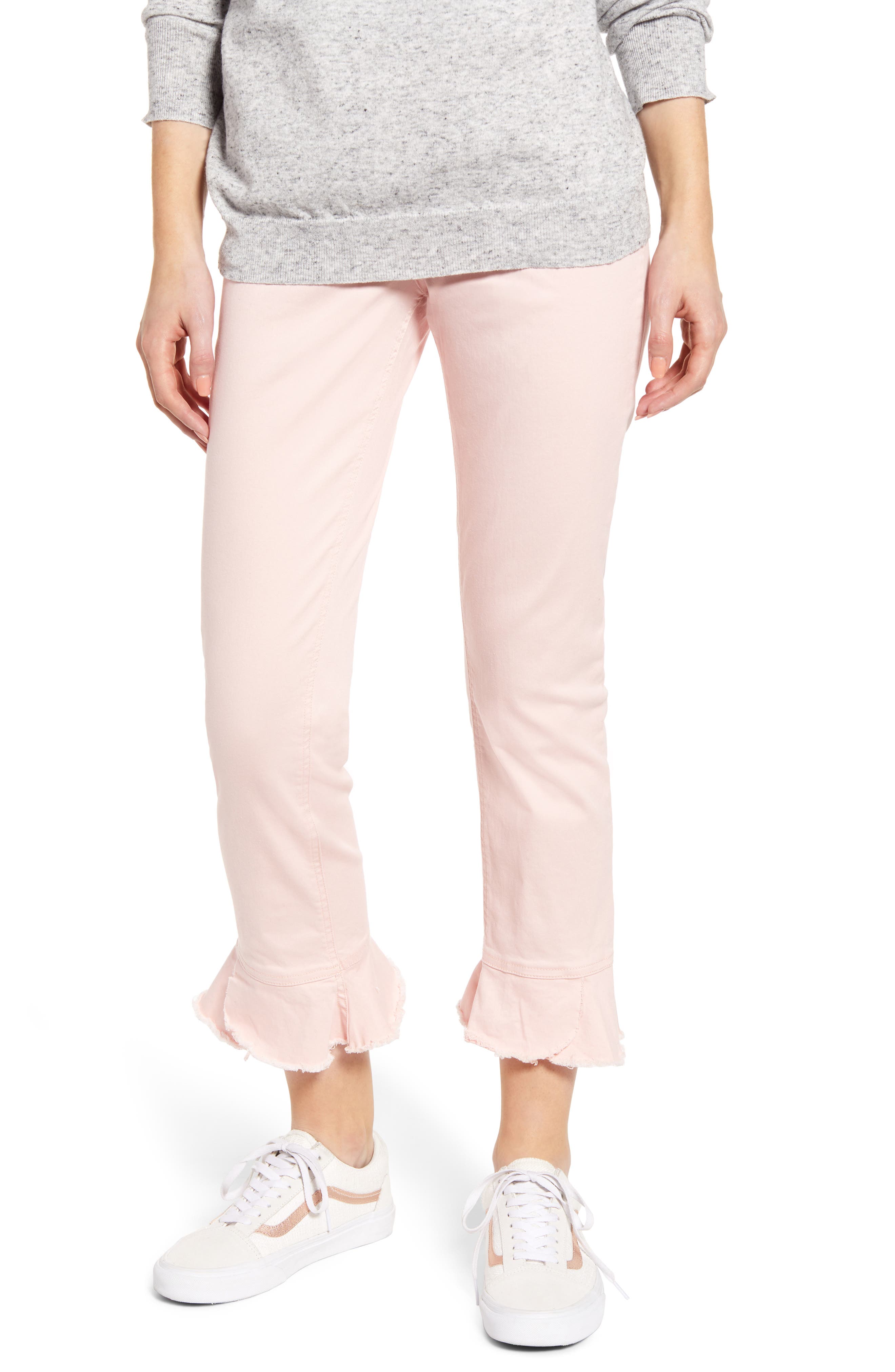 Hue Tulip Hem Denim Leggings, Pink