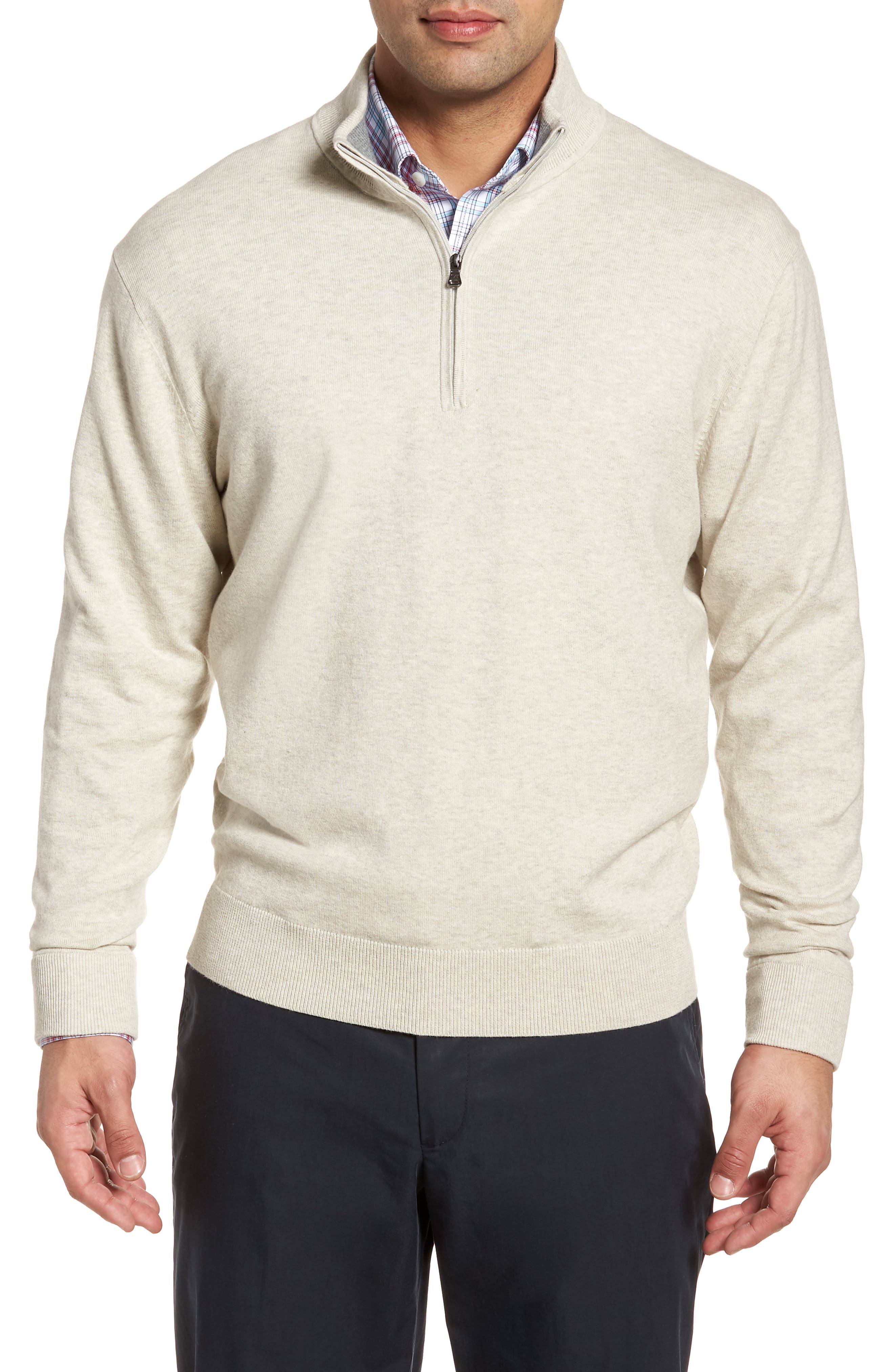 Cutter & Buck Lakemont Classic Fit Quarter Zip Sweater, Grey