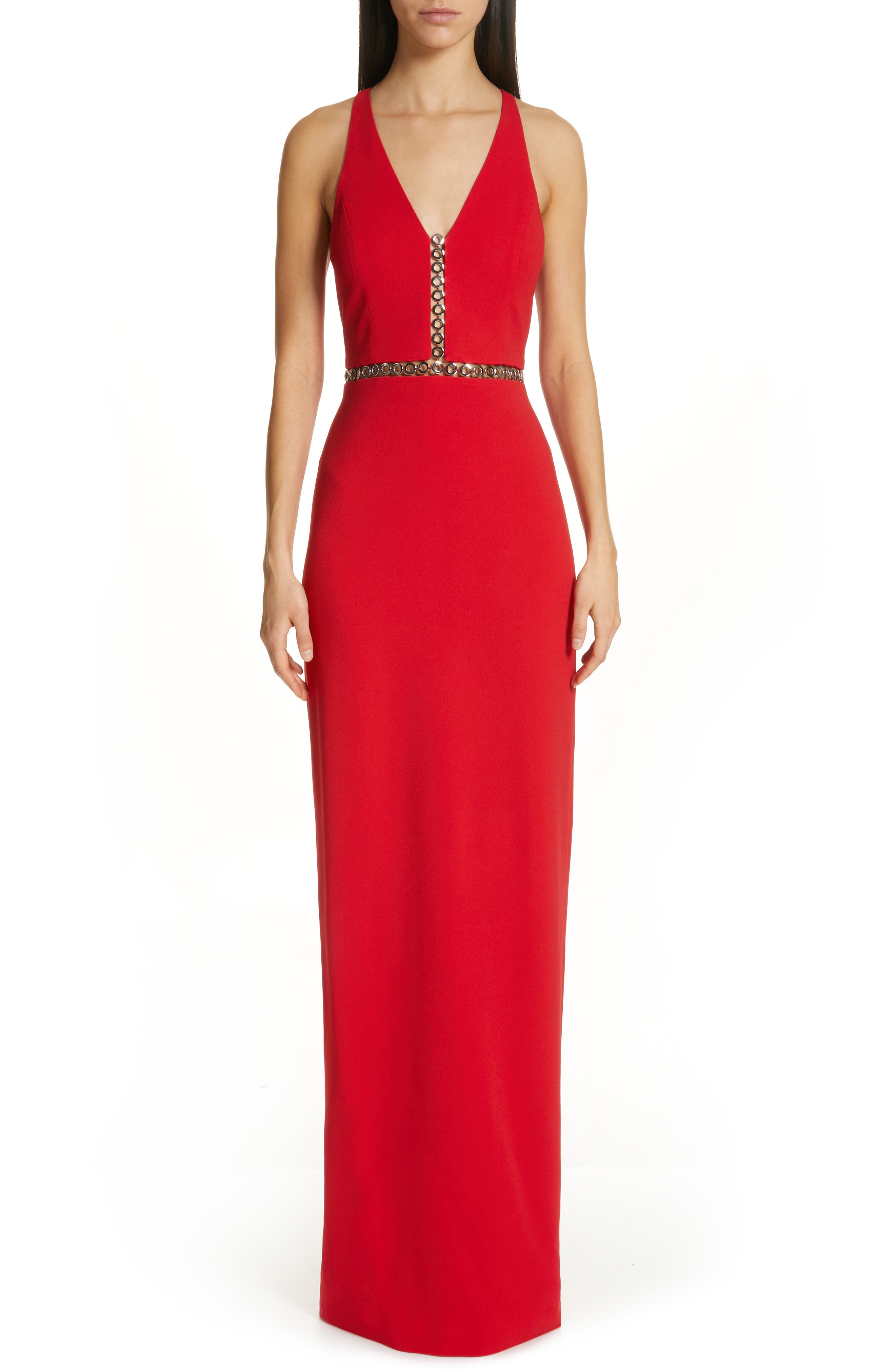 Alexander Wang Grommet Trim Racerback Column Gown
