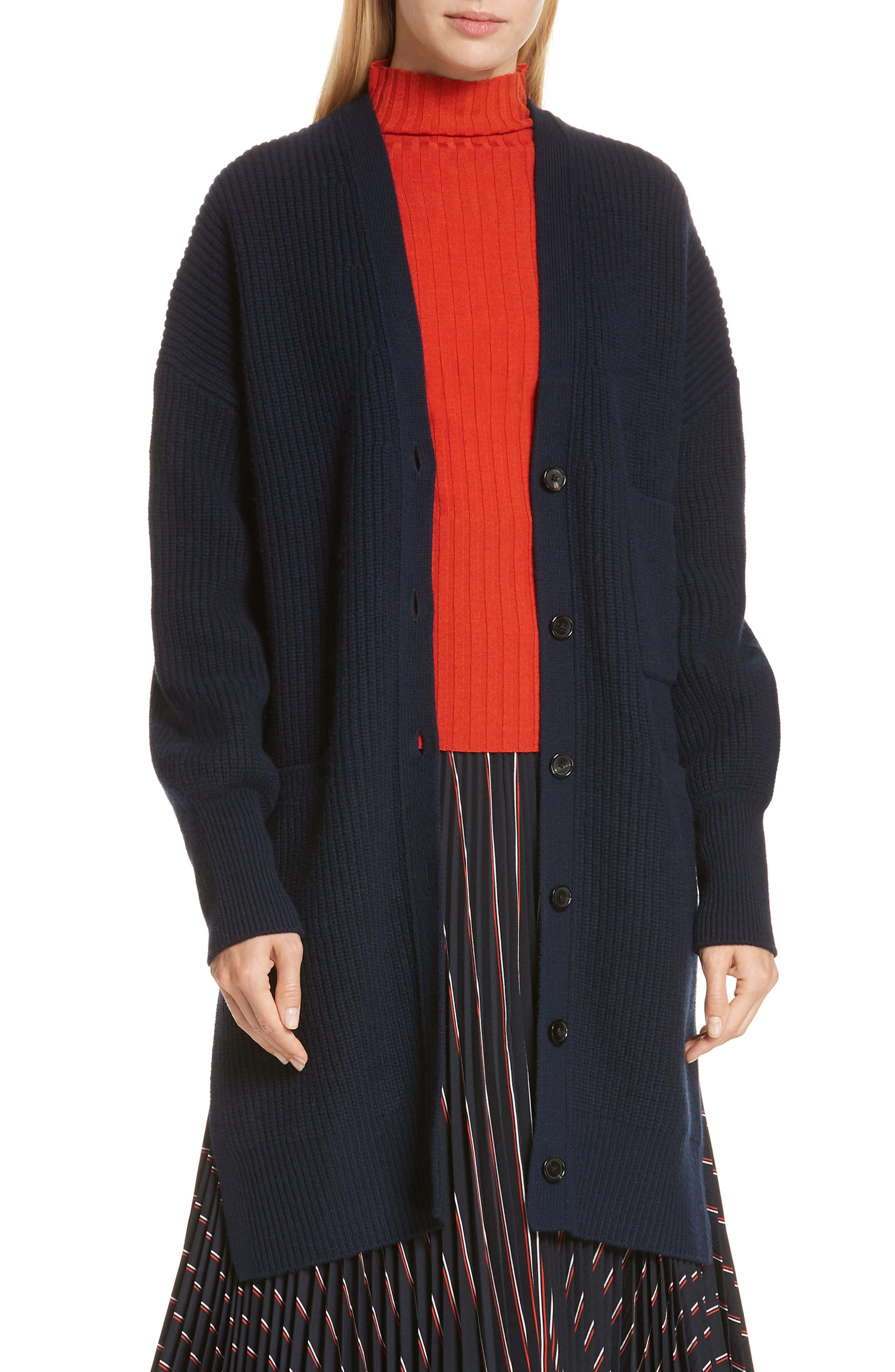A.l.c. Larissa Merino Wool Long Cardigan, Blue