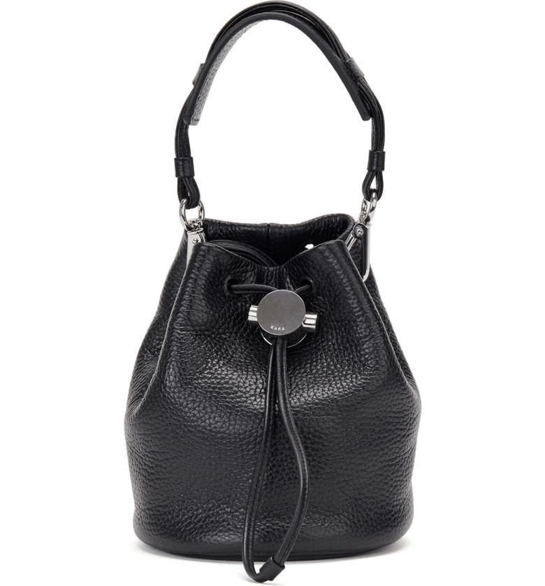 Kara Baby Drawcord Leather Bucket Bag