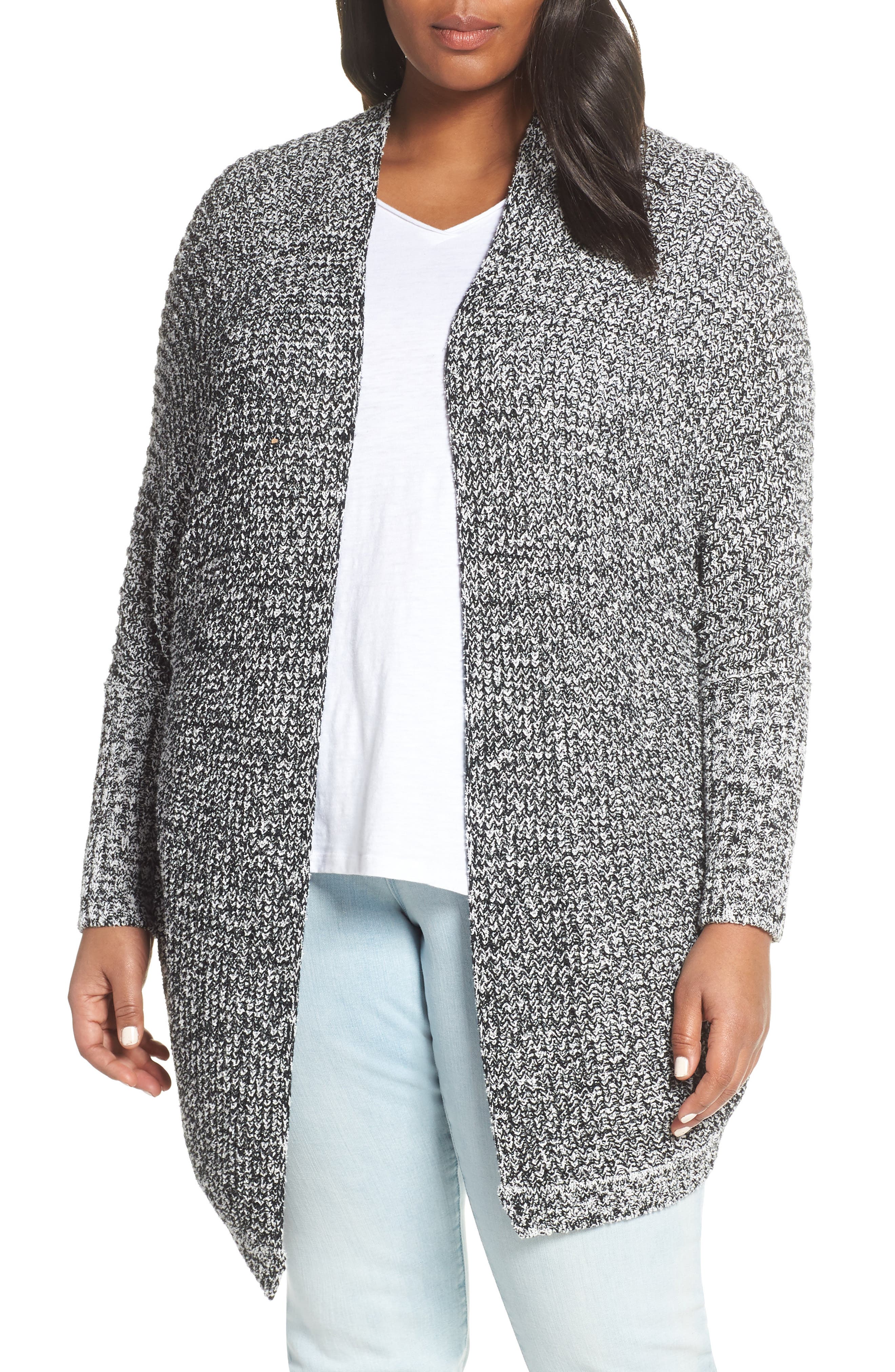 Plus Size Caslon Marled Cardigan, Ivory