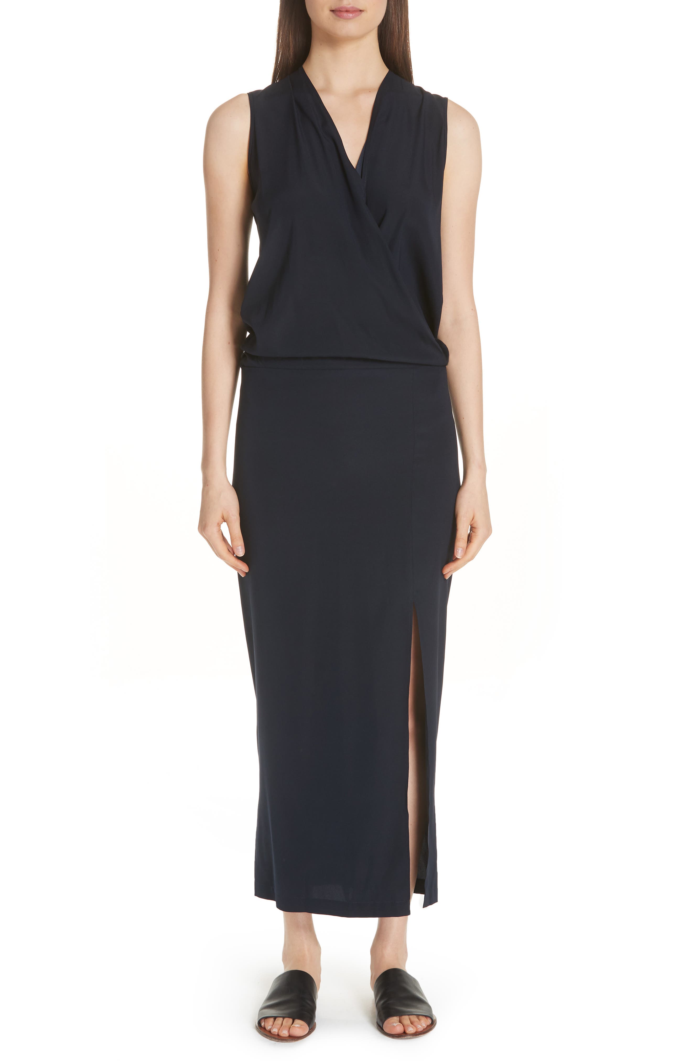 Zero + Maria Cornejo Blouson Stretch Silk Dress, Black