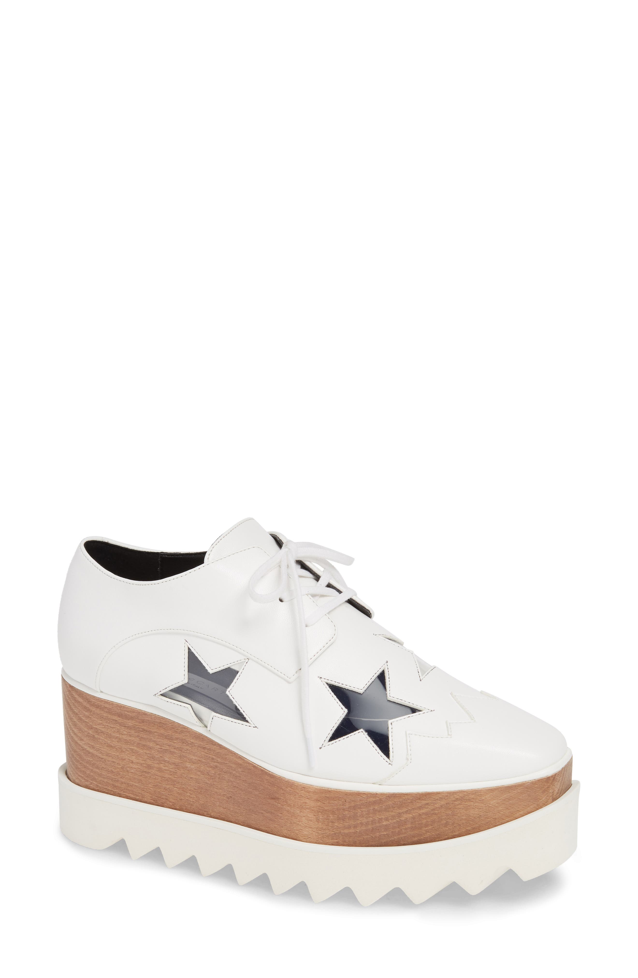Stella Mccartney Elyse Clear Star Platform Oxford - White