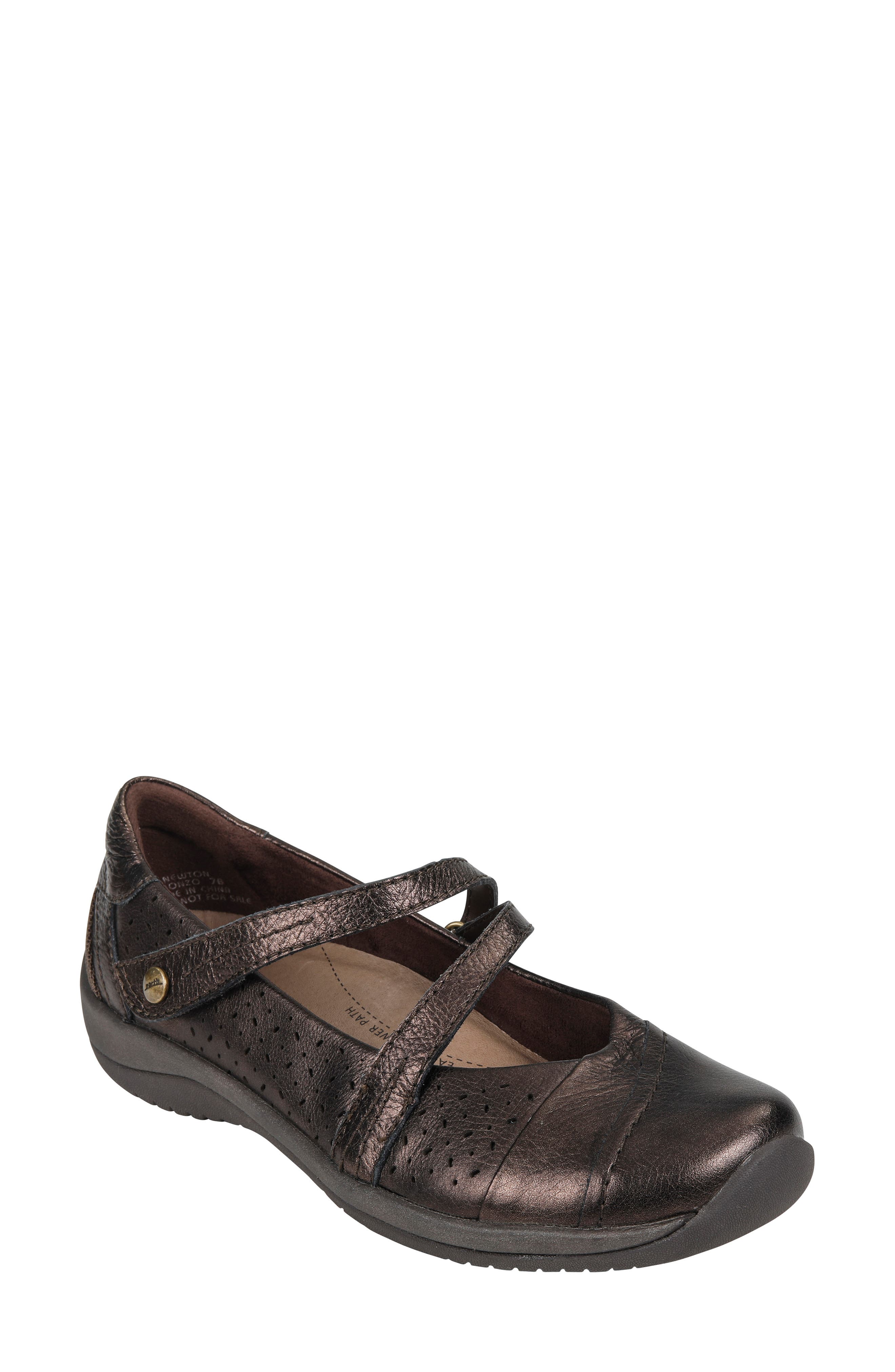 Earth Newton Mary Jane Flat W - Brown