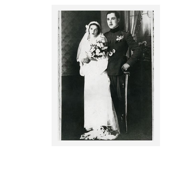 A wedding photo of Dyvna founder Shirley Cook's grandmother, who the brand is named after, and her grandfather.