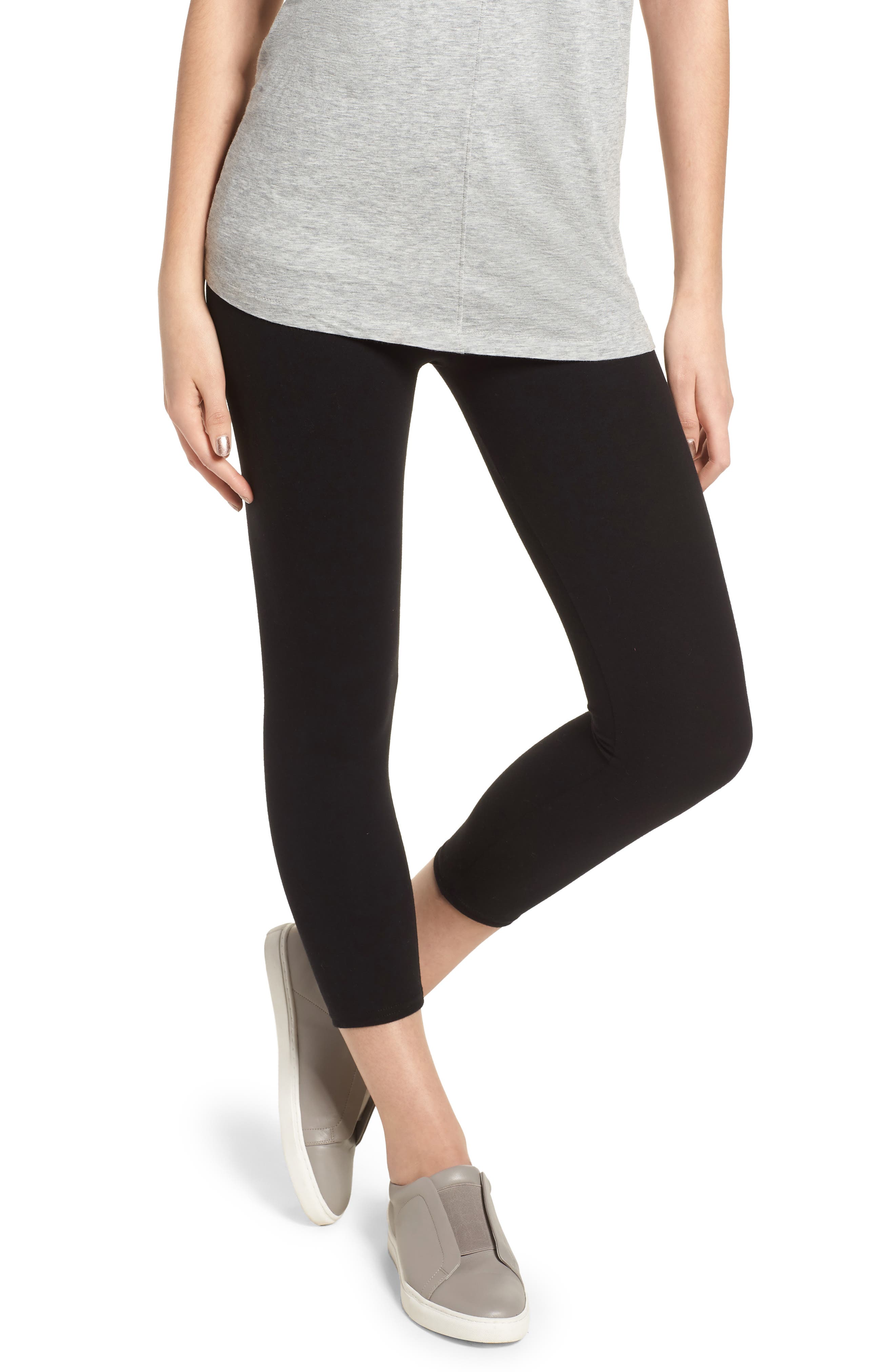 Nordstrom High Waist Crop Leggings, Black