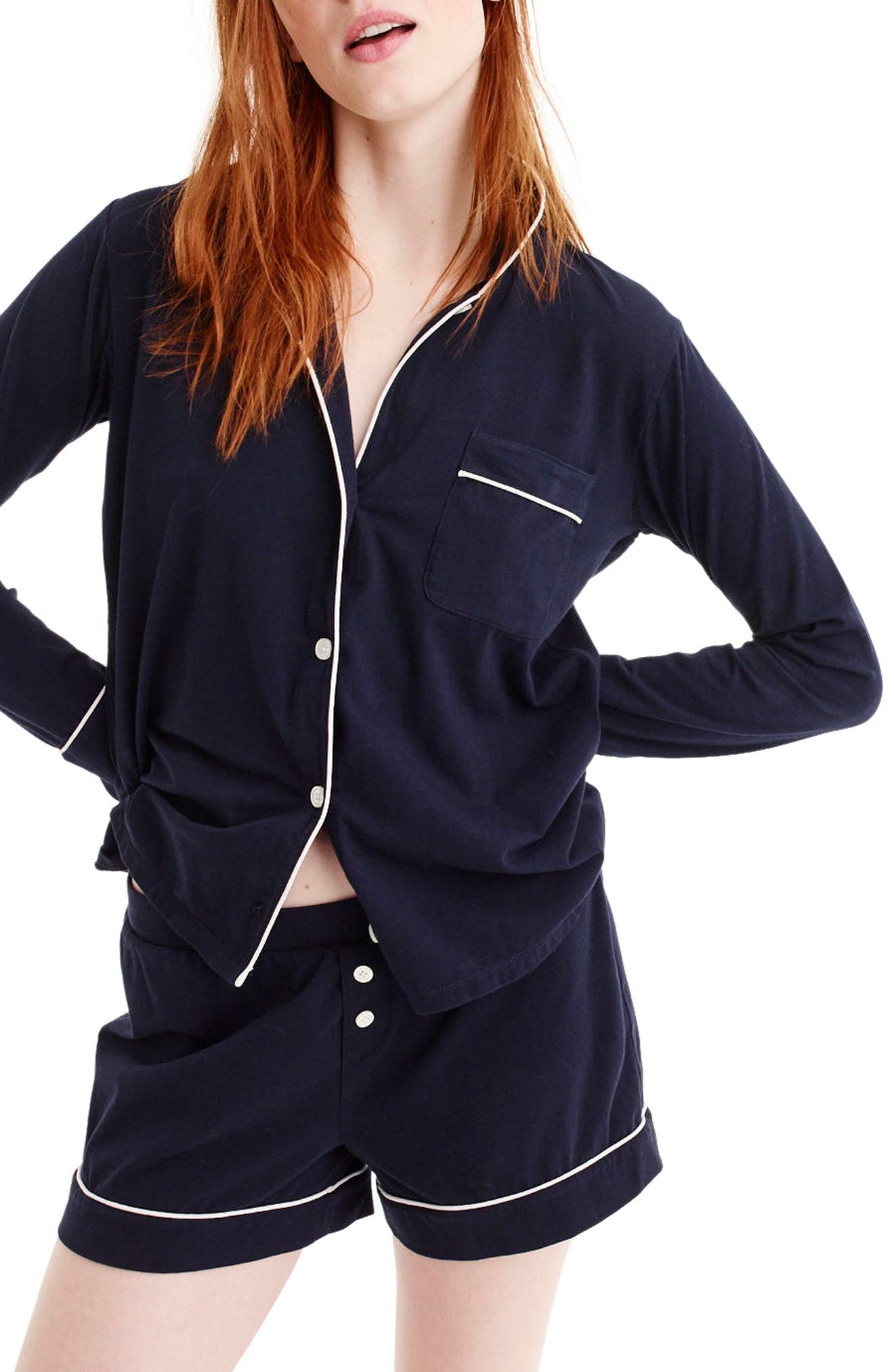 J.crew Dreamy Short Cotton Pajamas, Blue