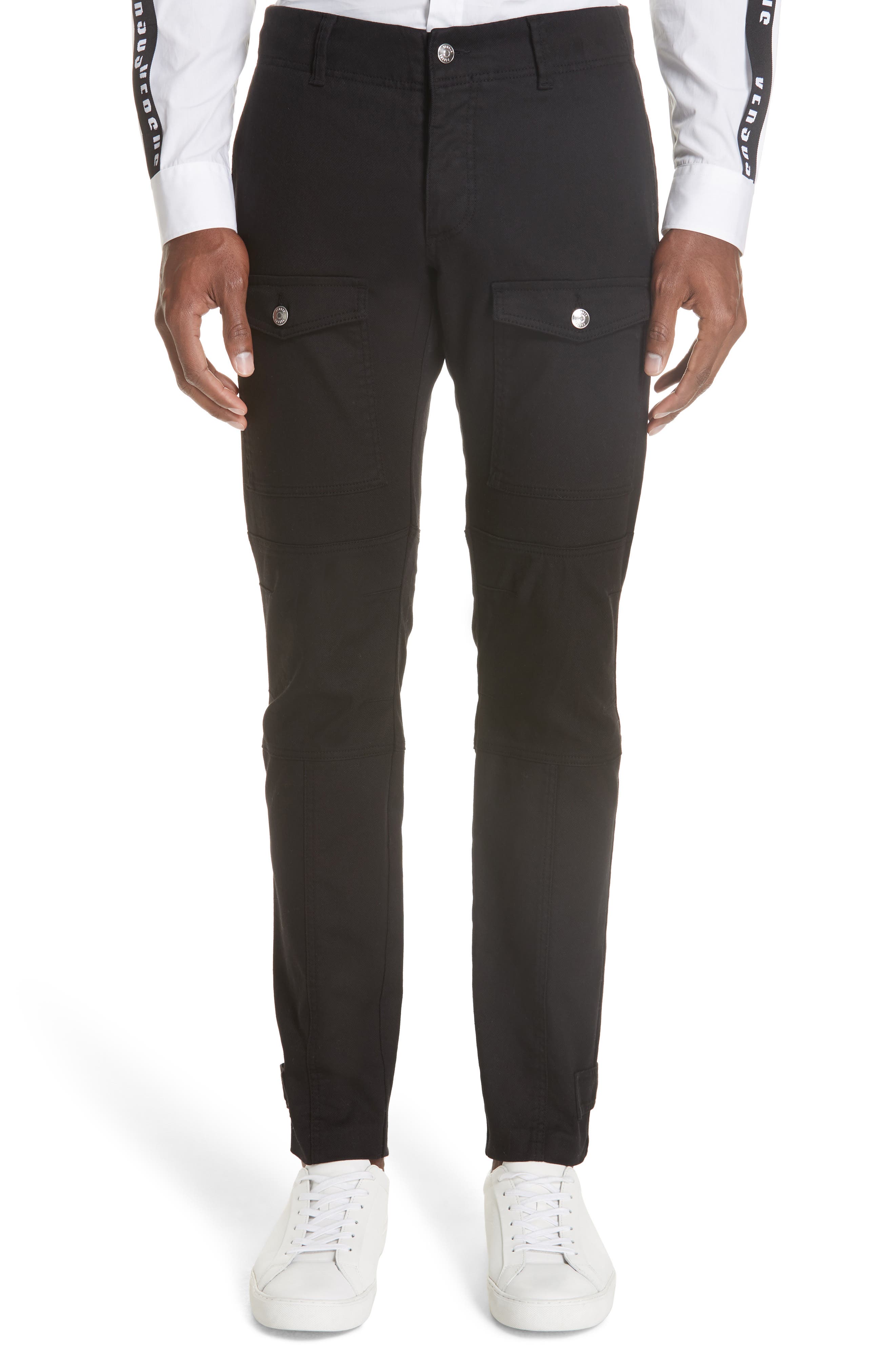 Versus Versace Denim Cargo Pants, Black