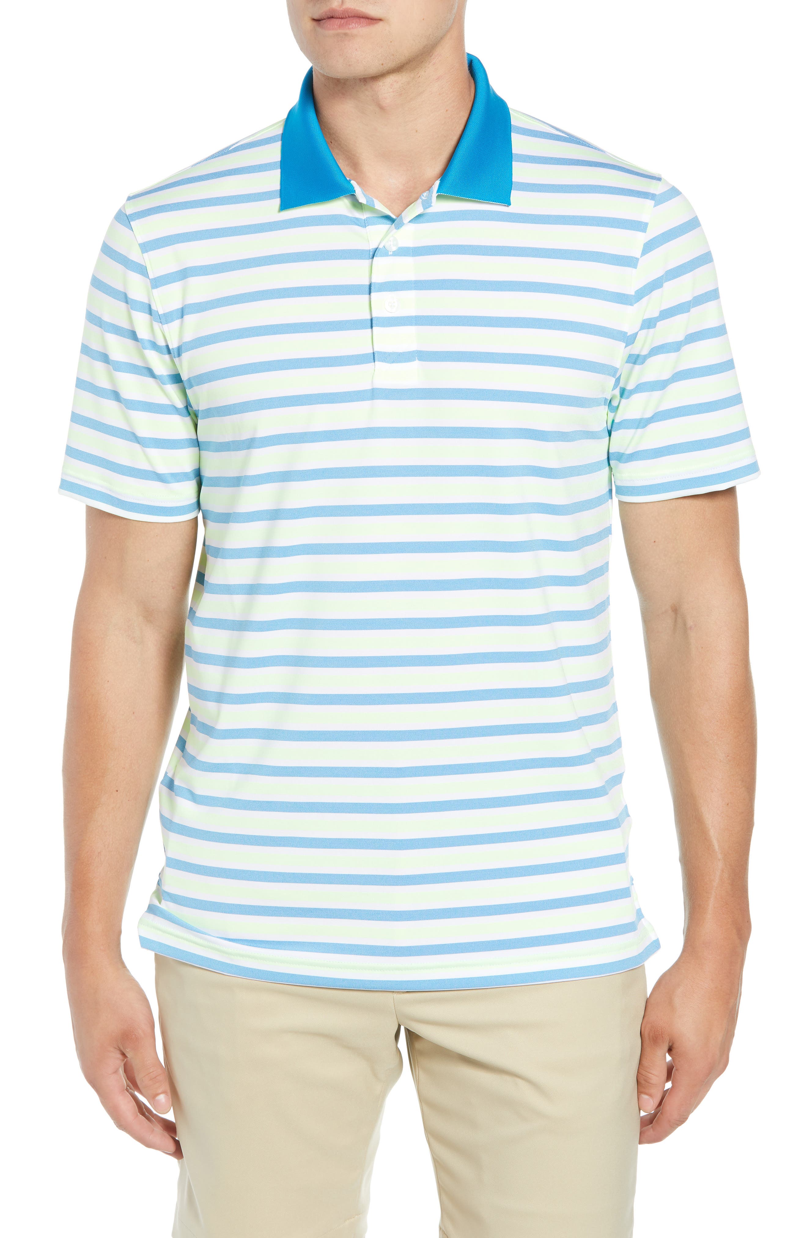 Cutter & Buck Murray Stripe Drytec Polo, Blue