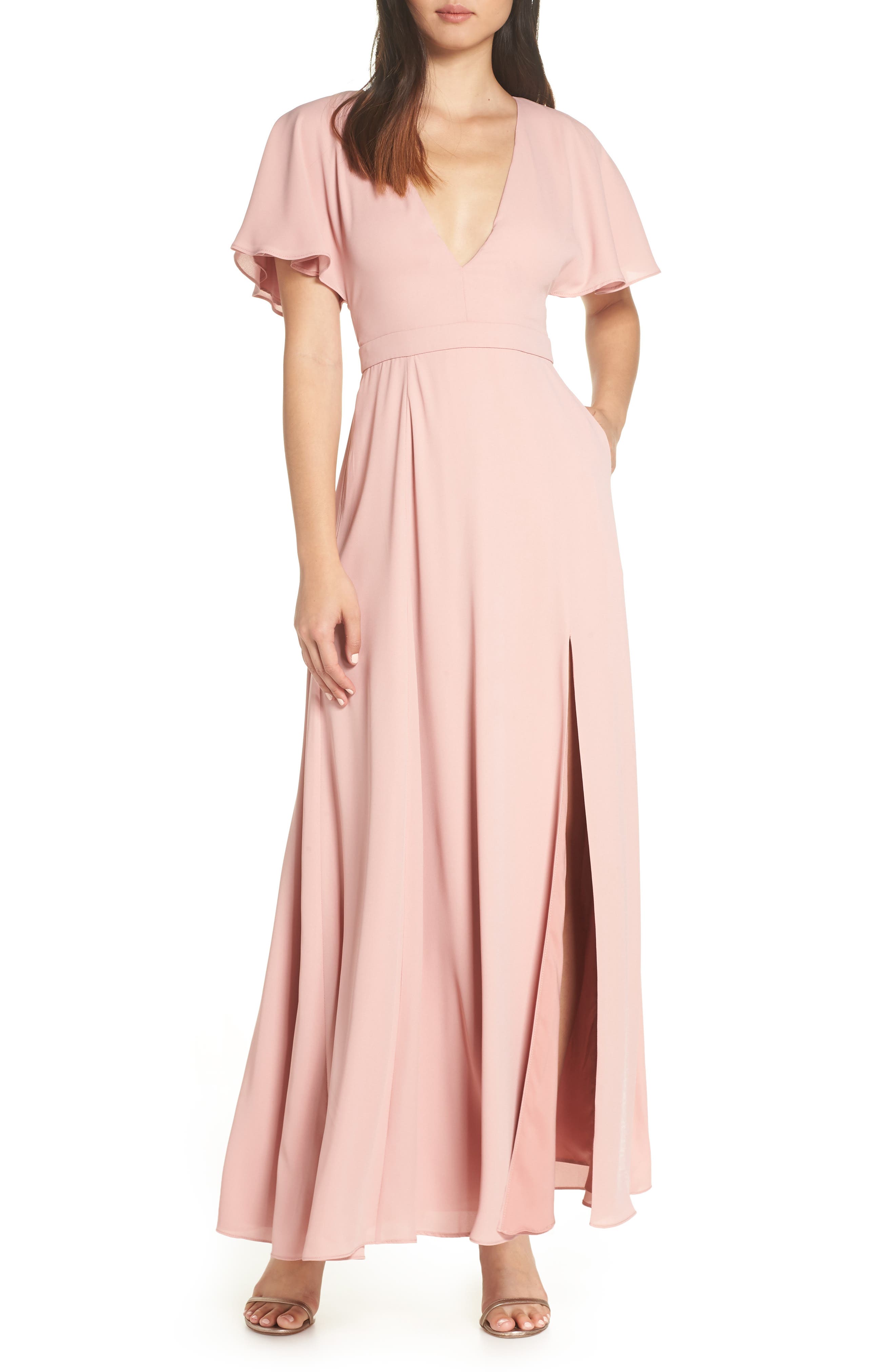 Fame And Partners A-Line Gown, Pink