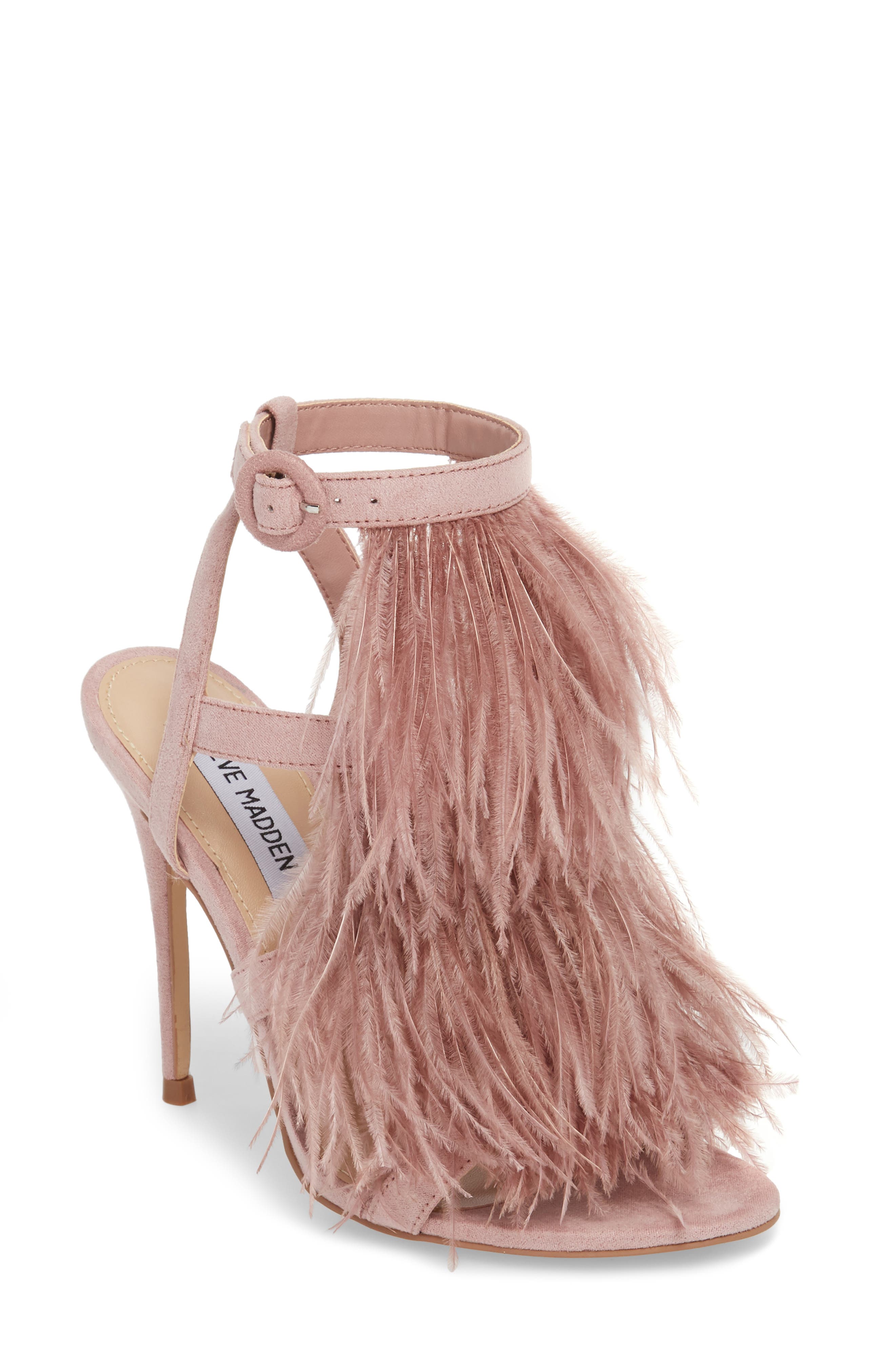 Steve Madden Fefe Feather Sandal, Pink