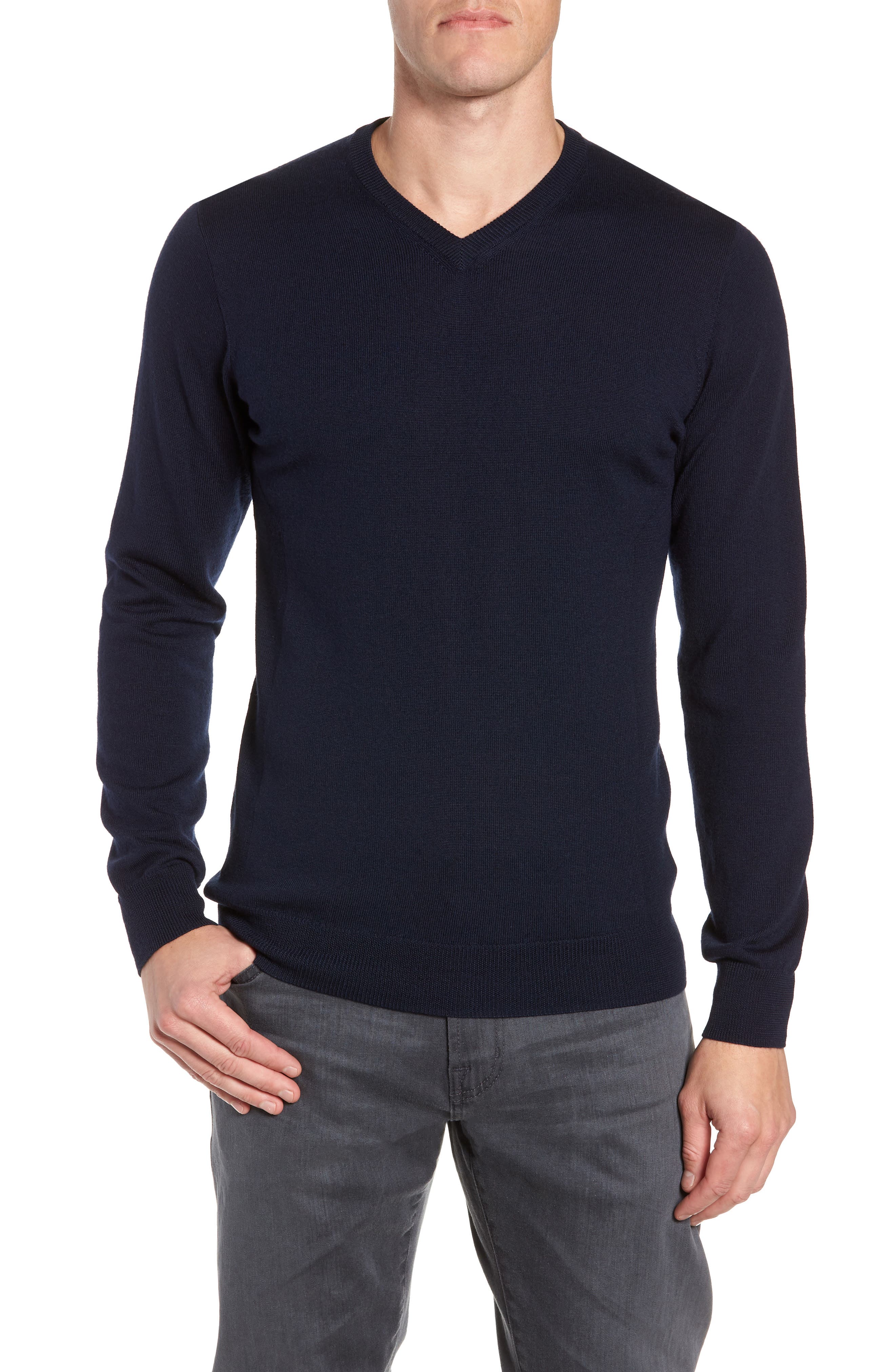 Icebreaker Shearer V-Neck Merino Sweater, Blue