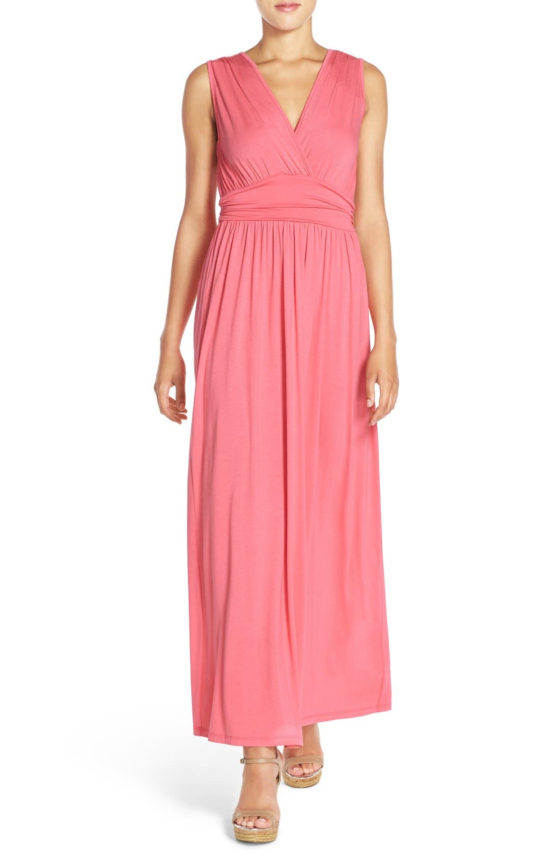 Fraiche By J Surplice Jersey Maxi Dress