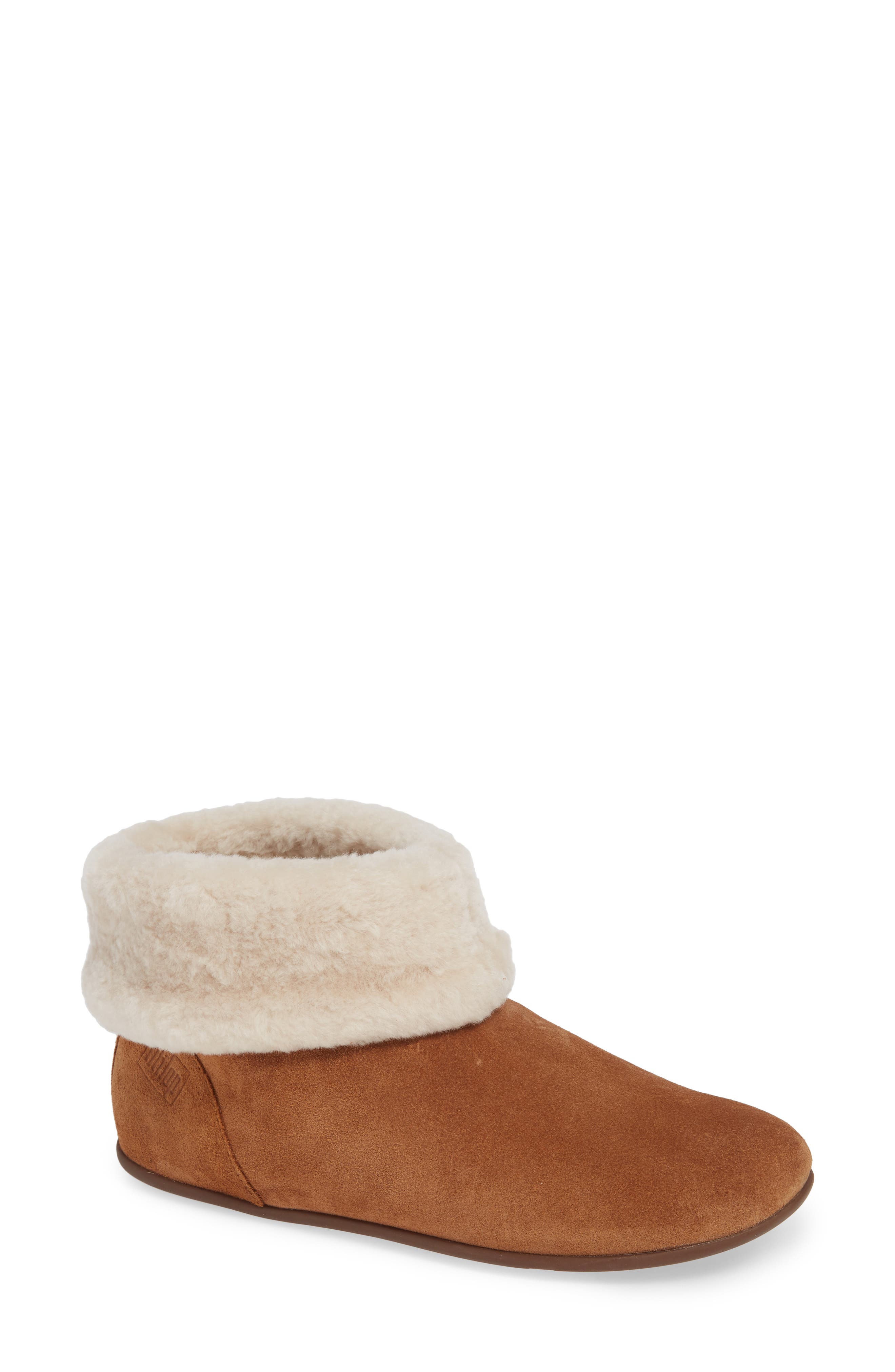 Fitflop Sarah Genuine Shearling Trim Bootie, Beige