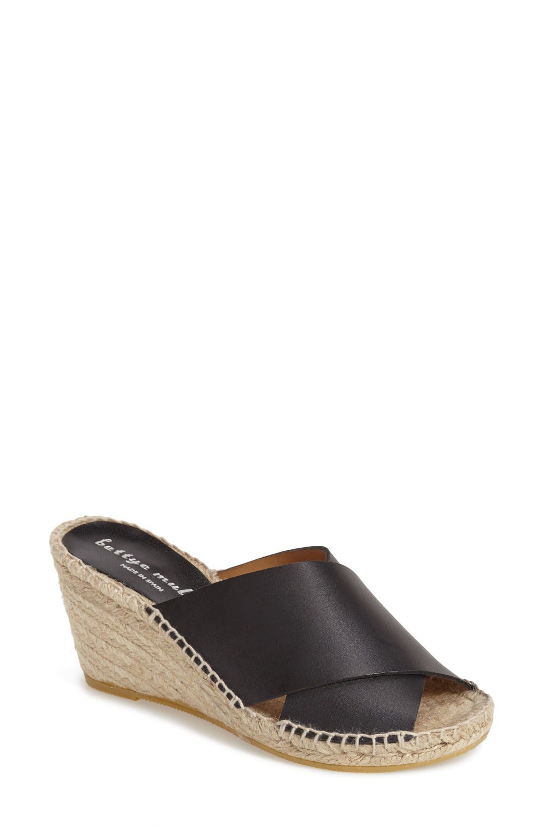 Bettye Muller 'Dijon' Leather Wedge Espadrille Slide Sandal (Women) Nordstrom