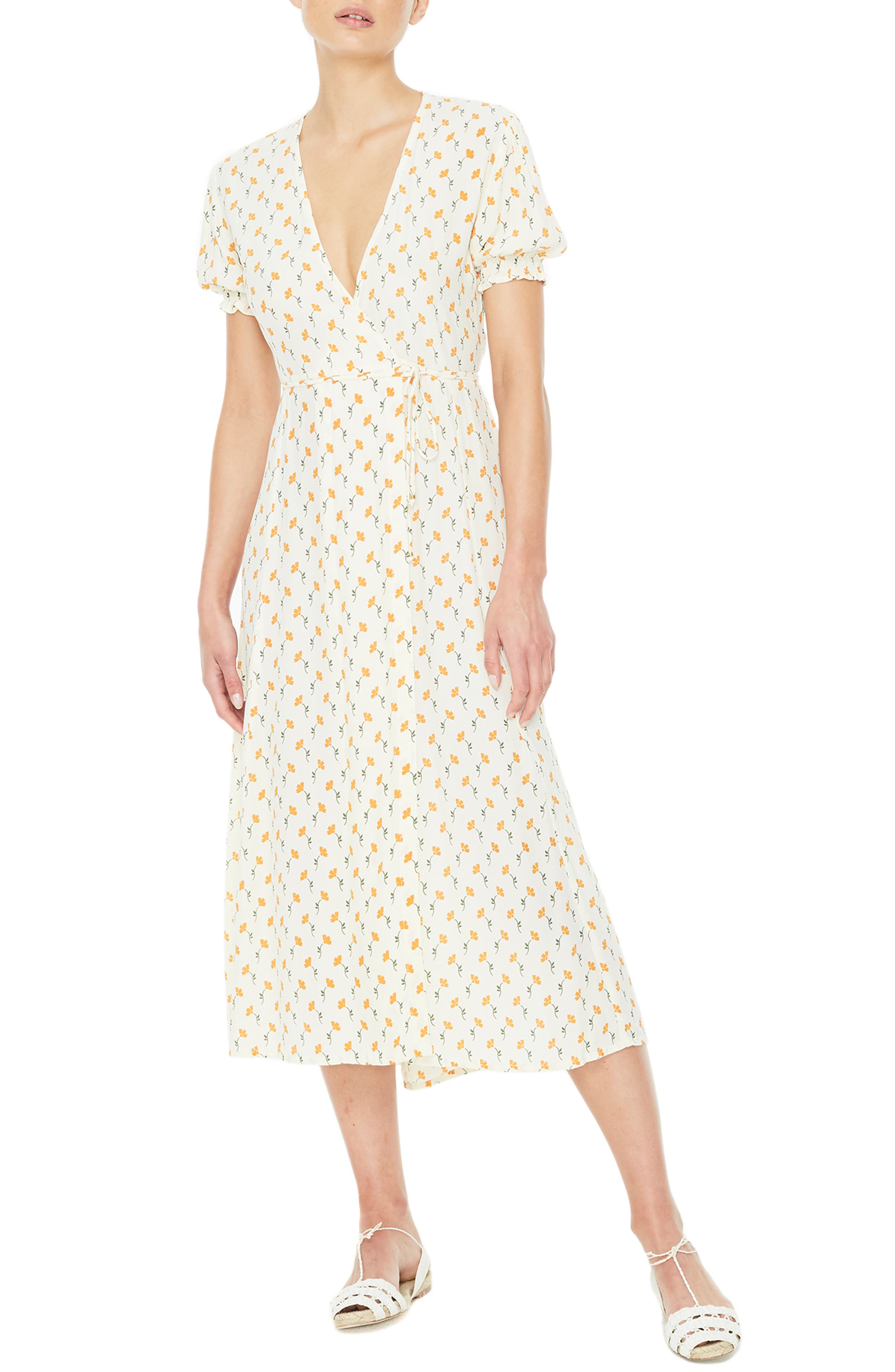 FAITHFULL THE BRAND Hana Wrap Midi Dress Nordstrom