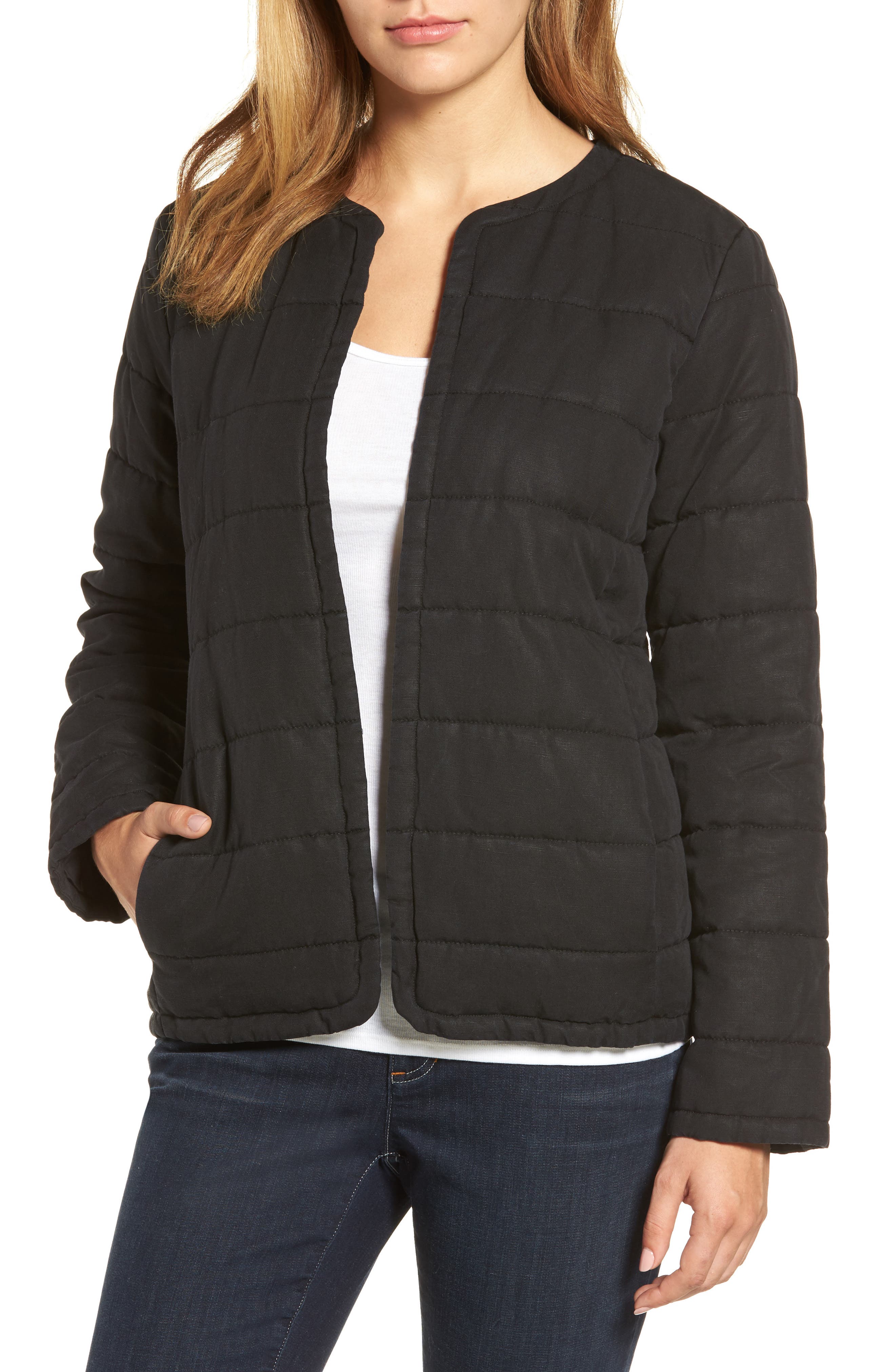 Eileen Fisher Collarless Quilted Jacket Nordstrom