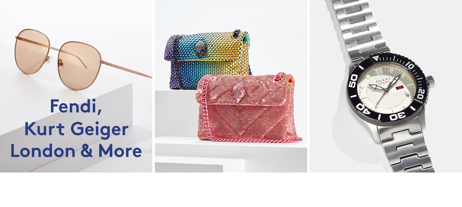 Designer accessories and handbags.