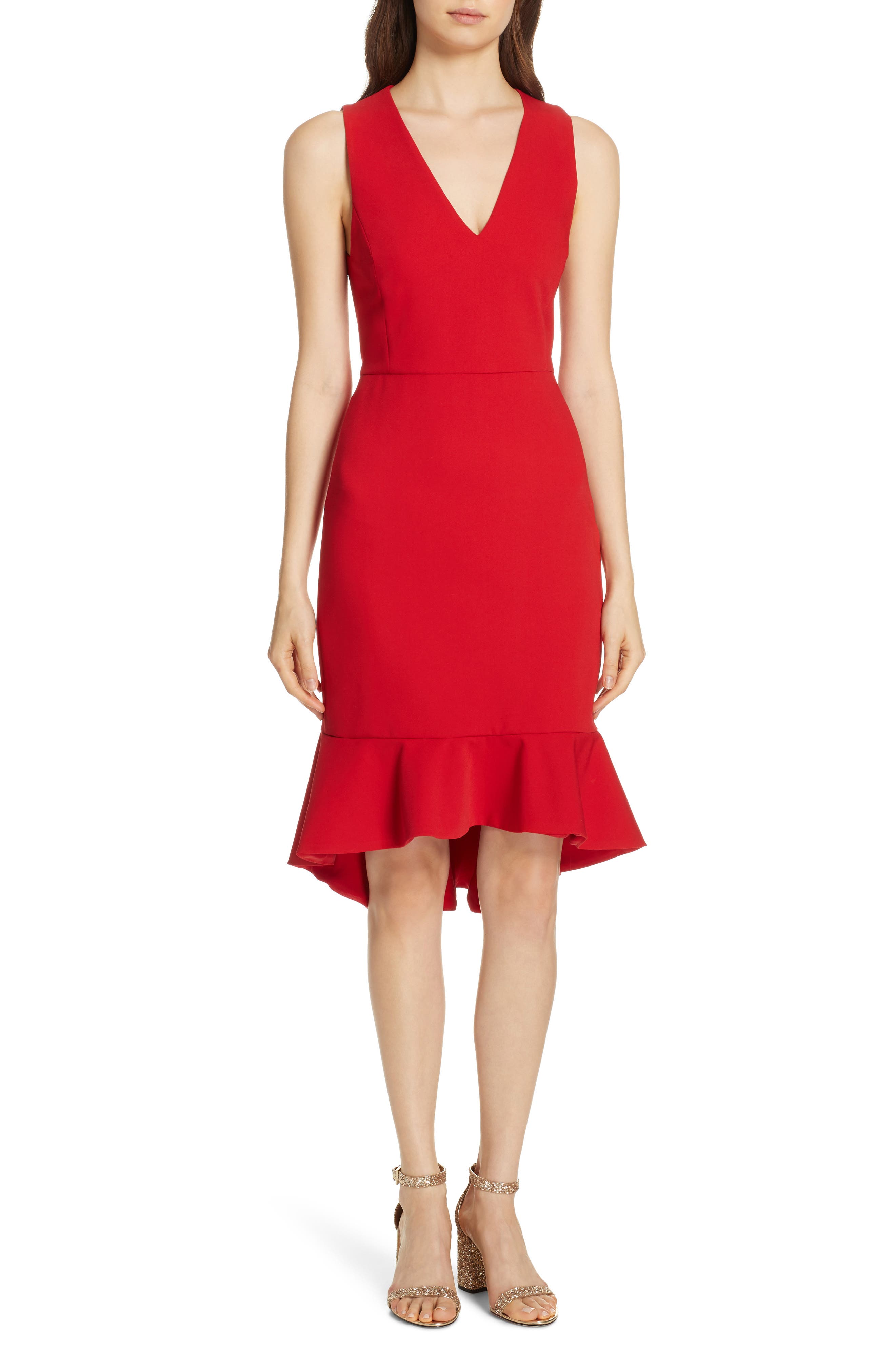 Alice + Olivia Glenna Fitted Dress, Red