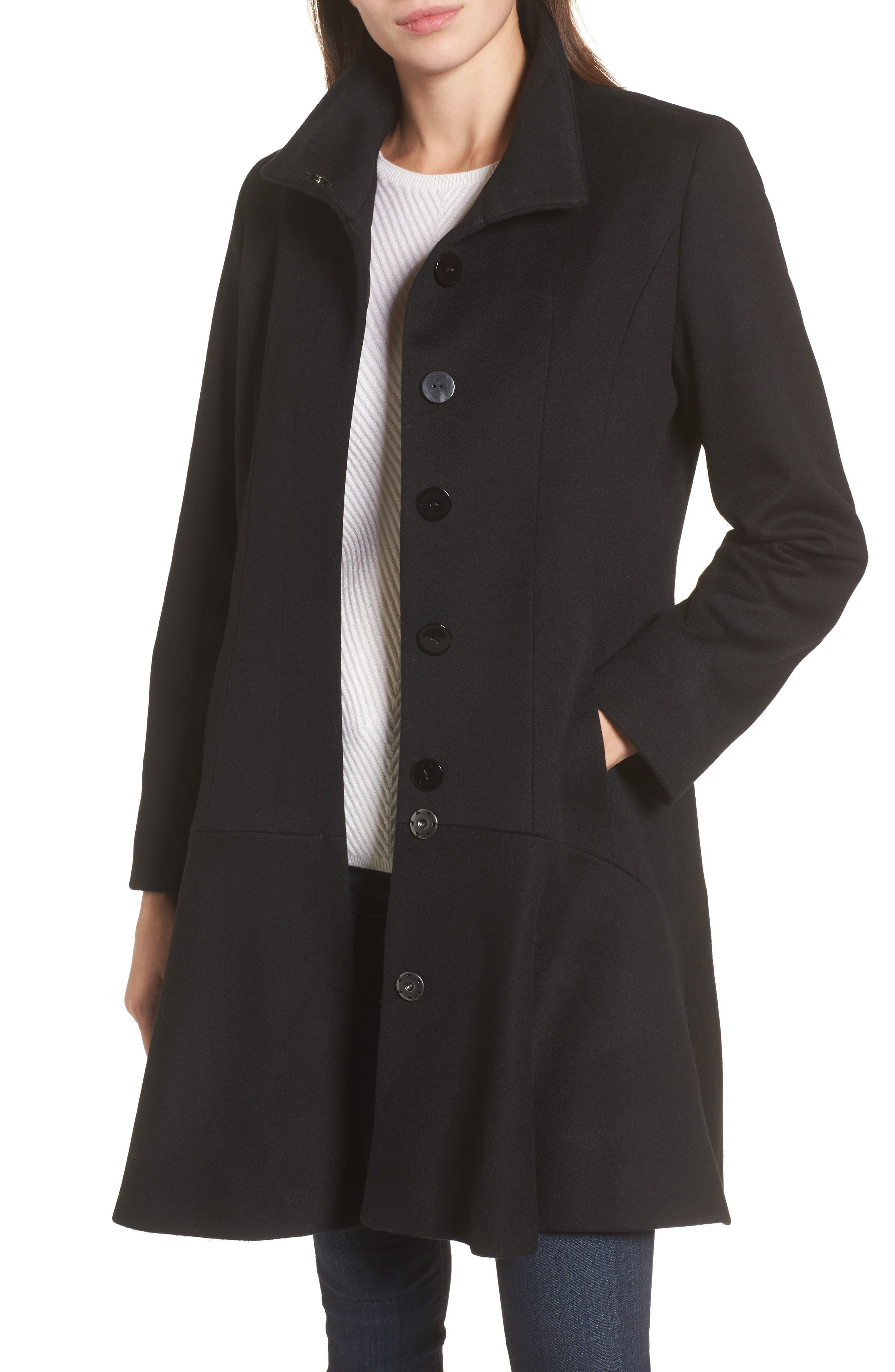 Sofia Cashmere Funnel Neck Wool & Cashmere Flounce Coat Nordstrom