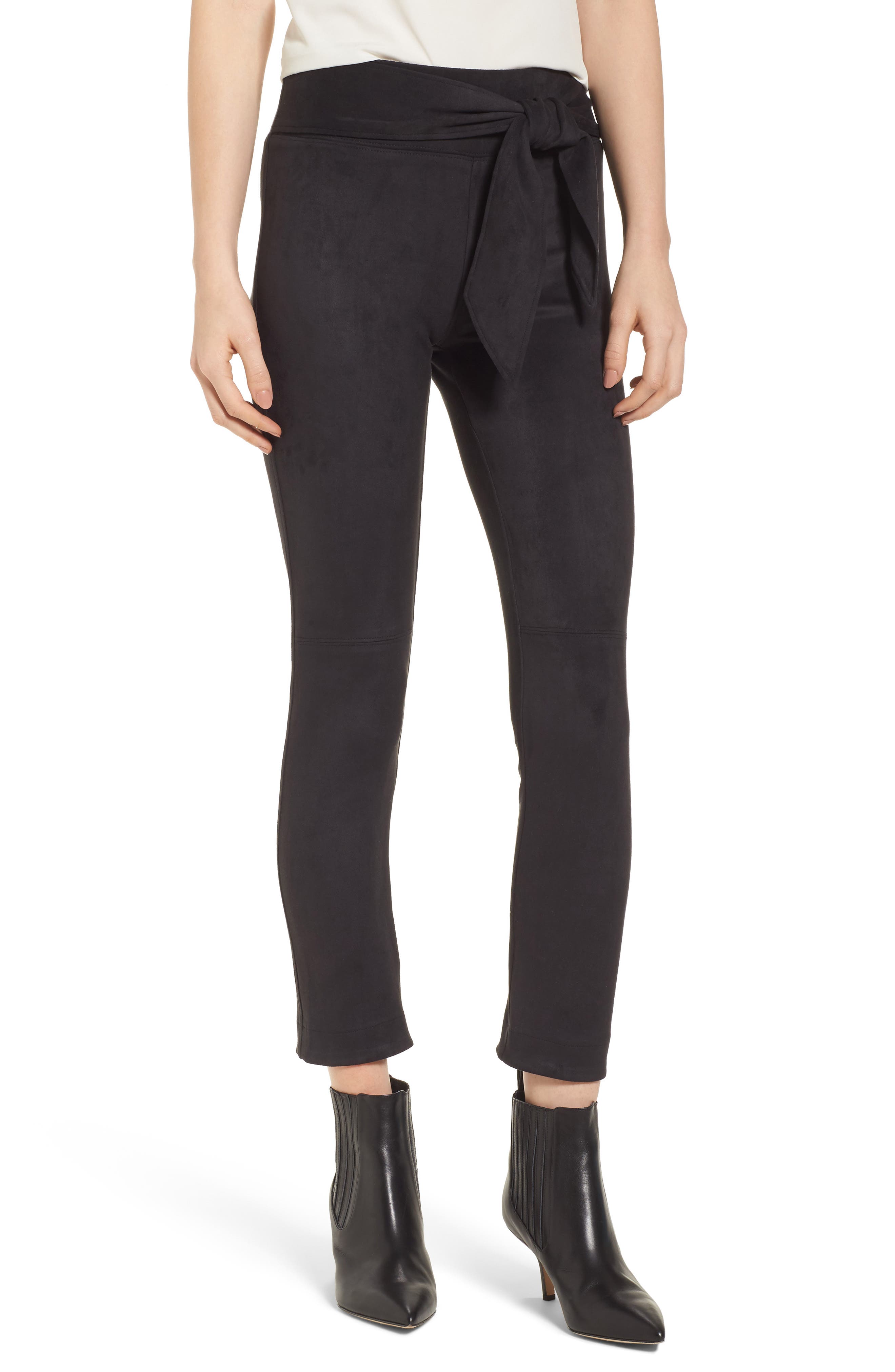 David Lerner Waist Tie Skimmer Leggings, Black