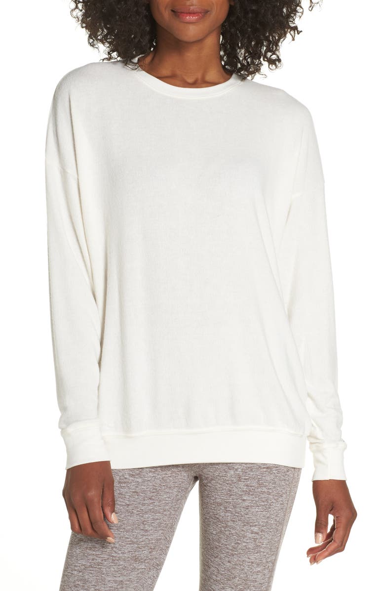 ALO Soho Pullover, Main, color, PRISTINE HEATHER