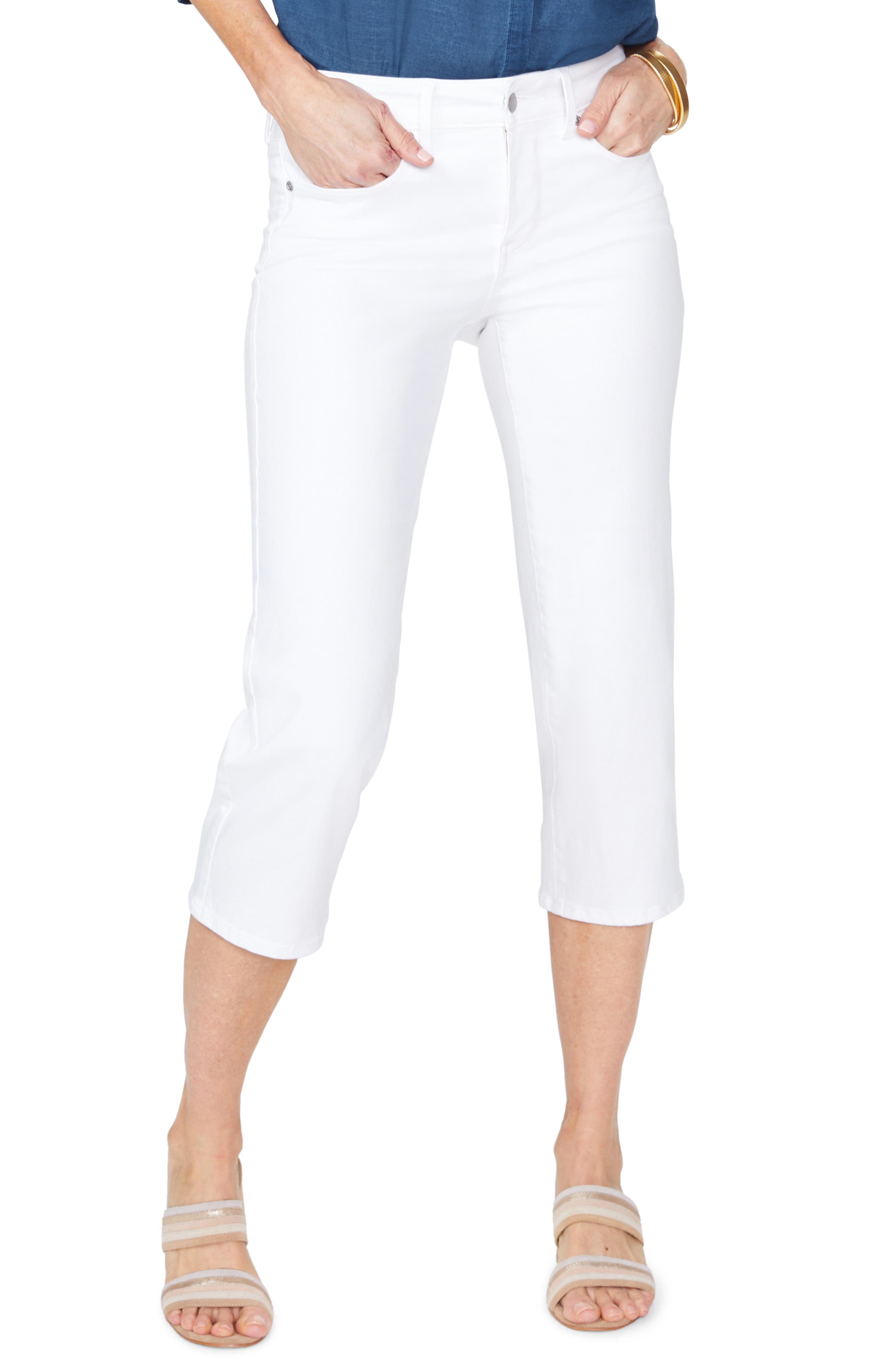 Nydj Straight Leg Capri Jeans, White