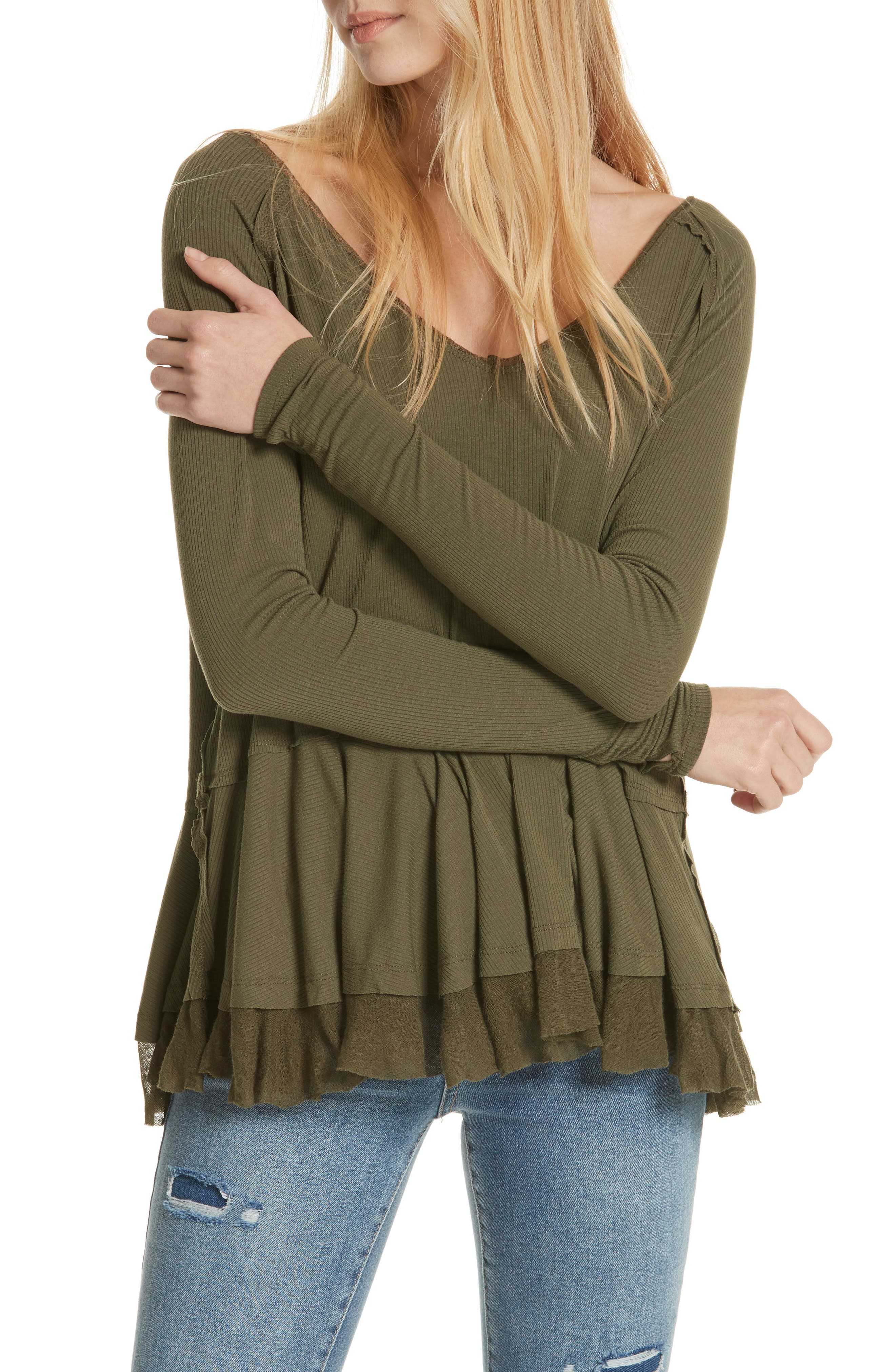 We The Free By Free People Tangerine Tee, Green
