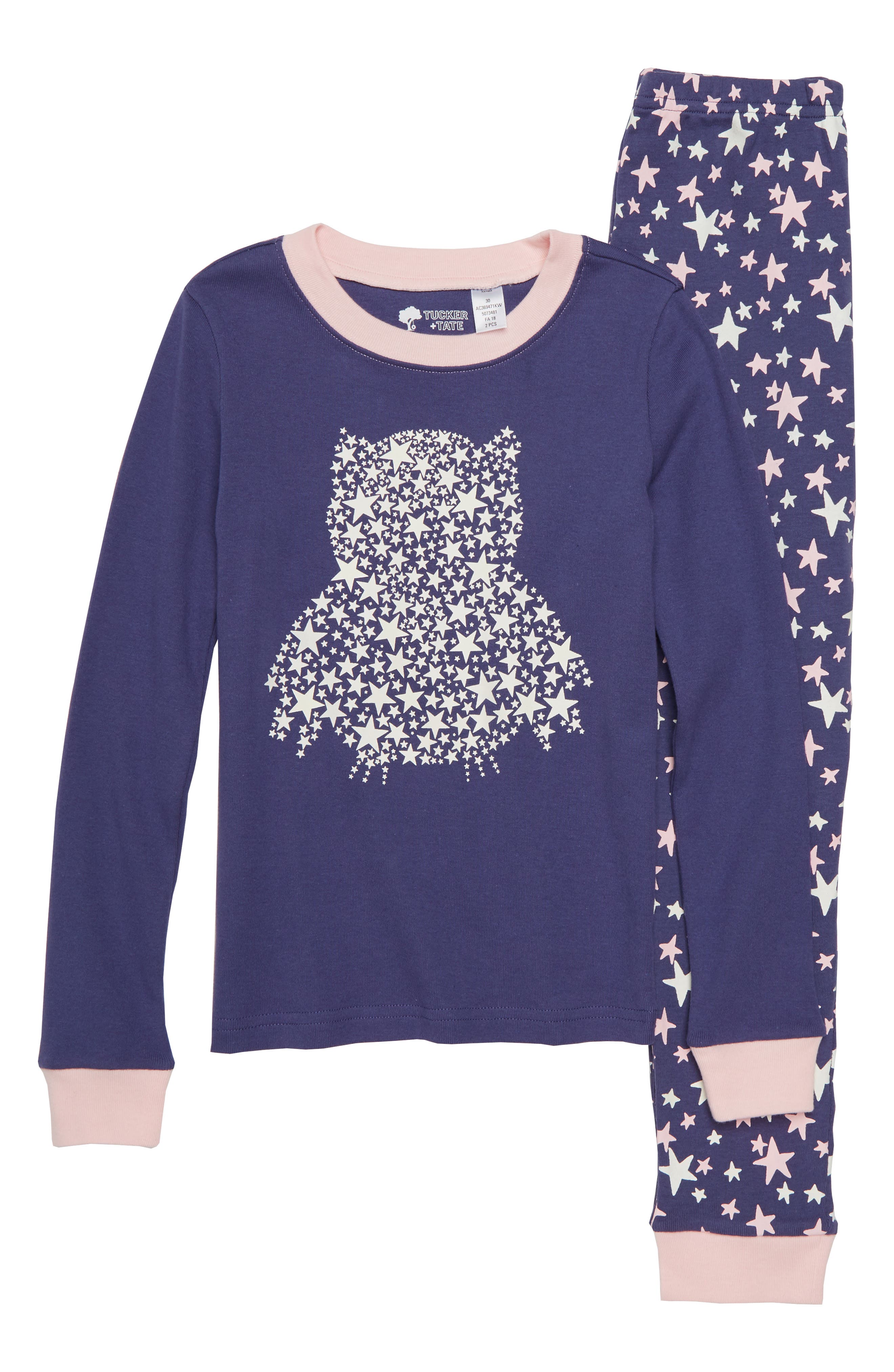 Tucker + Tate Glow In The Dark TwoPiece Fitted Pajamas (Toddler Girls