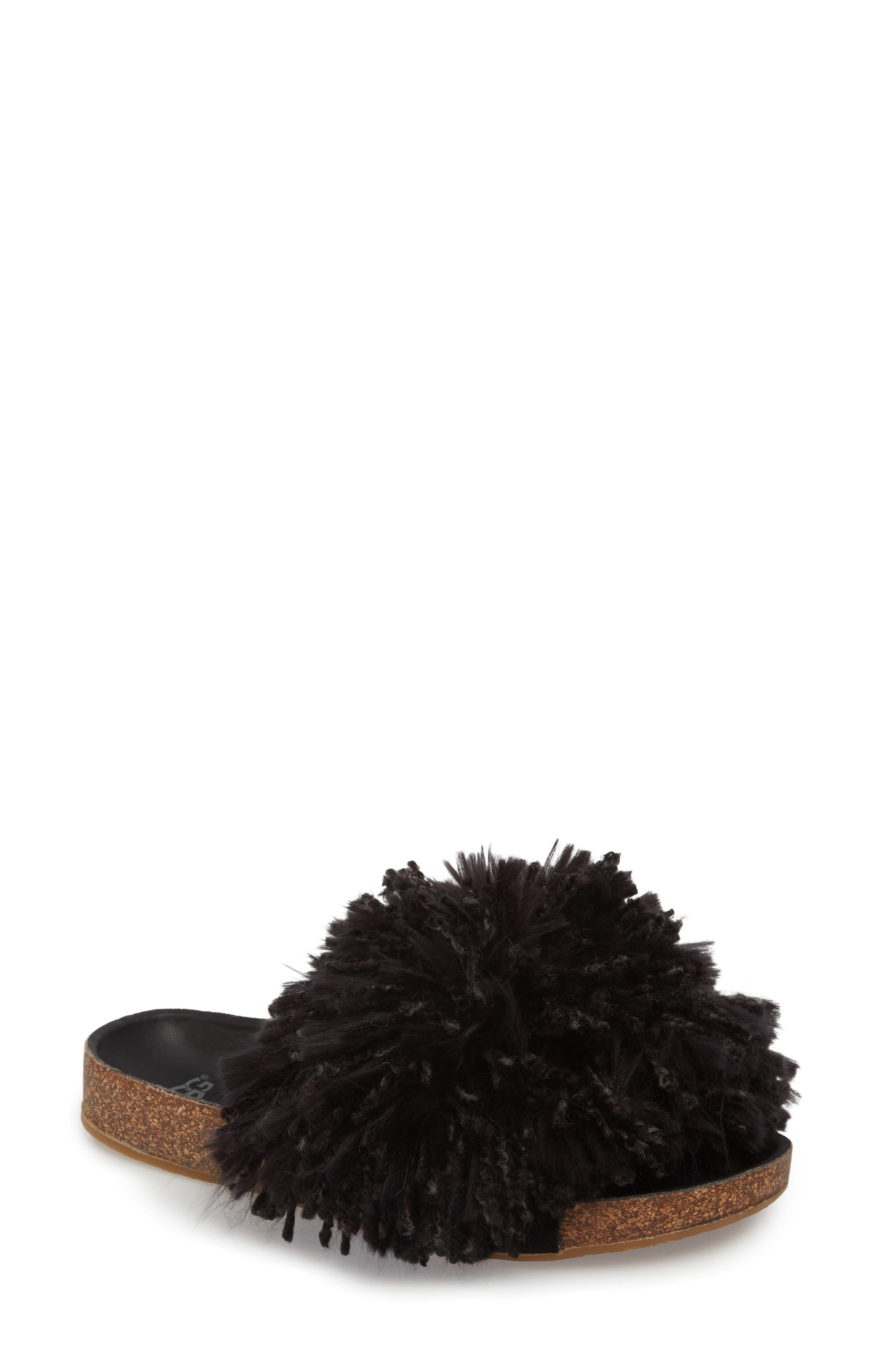 Ugg Cindi Yarn Pom Sandal- Black