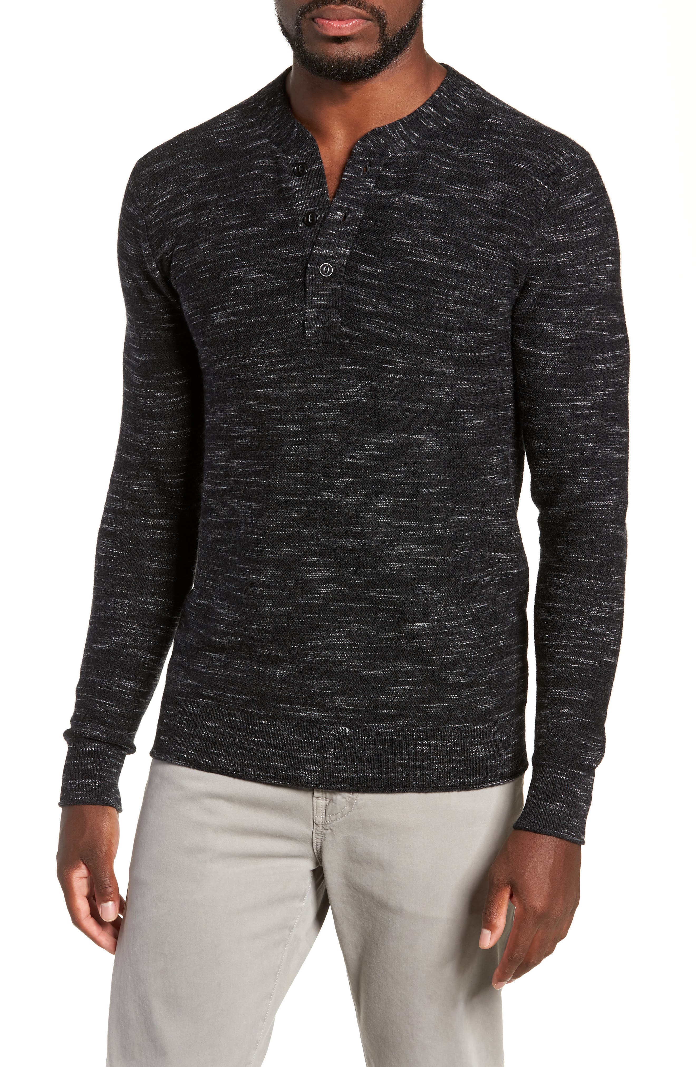 Bonobos Merino Wool Knit Henley, Black