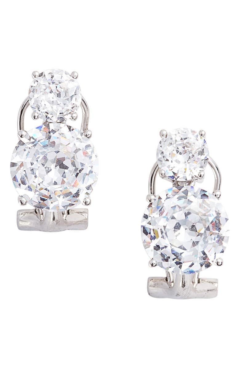 Nadri Double Cubic Zirconia Clip Stud Earrings Nordstrom Double Cubic Zirconia Clip Stud Earrings