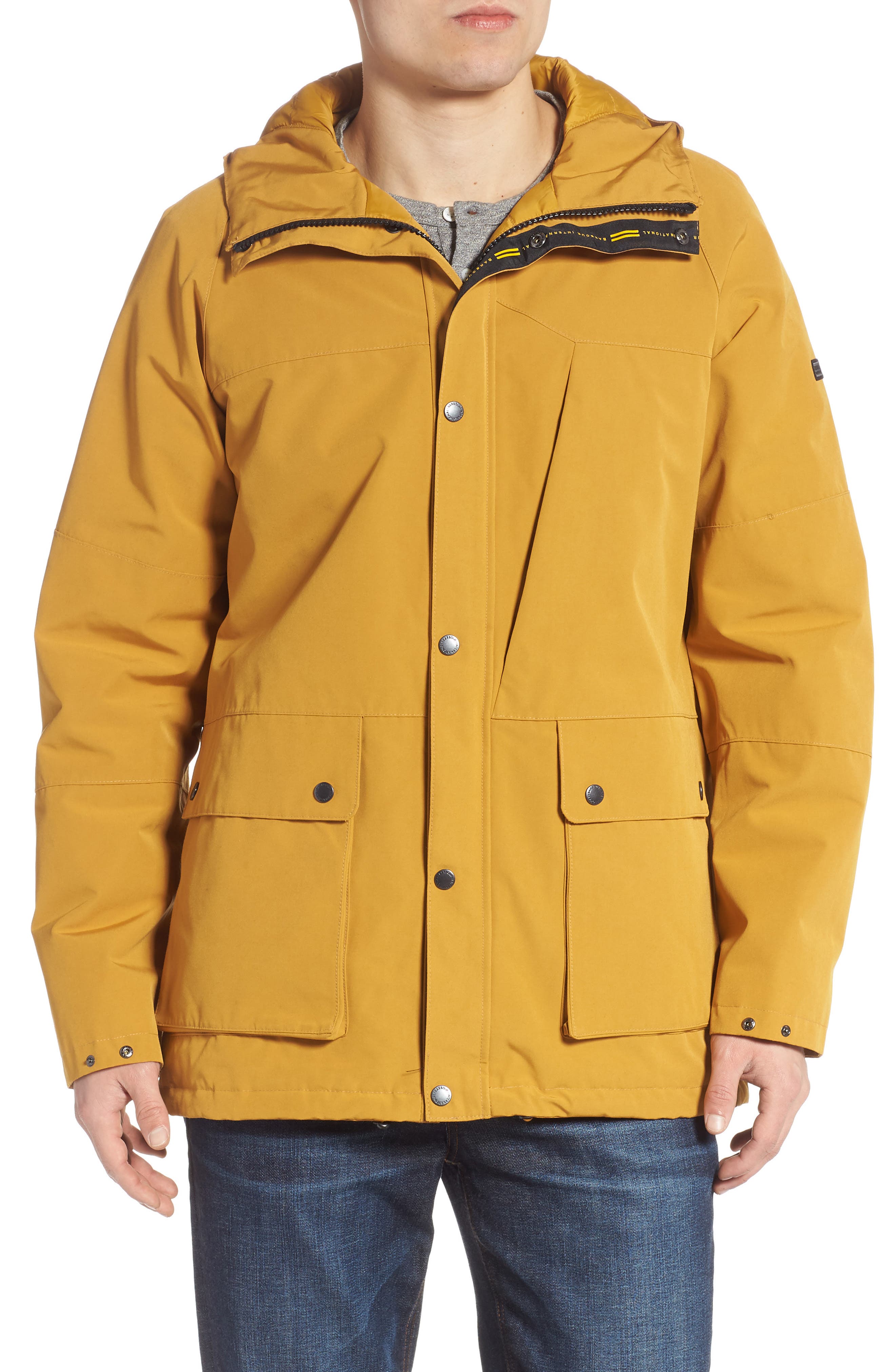 Barbour Bi-Ridge Waterproof Hooded Jacket, Yellow