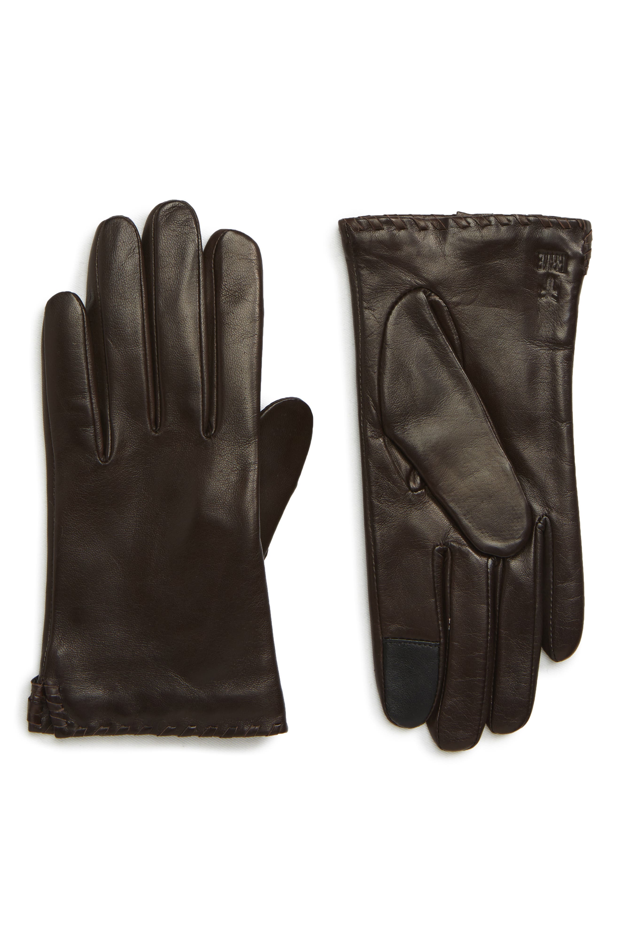 Frye Nora Whipstitch Lambskin Leather Touchscreen Gloves