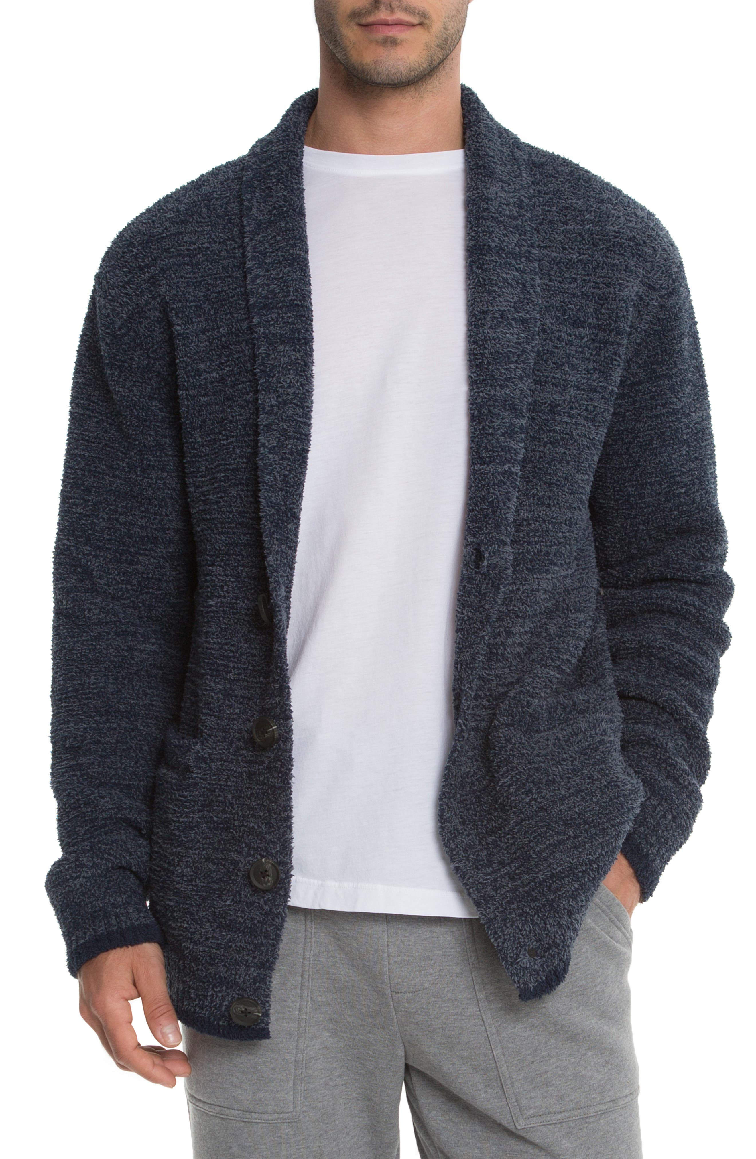 Barefoot Dreams Shawl Collar Cardigan, Blue