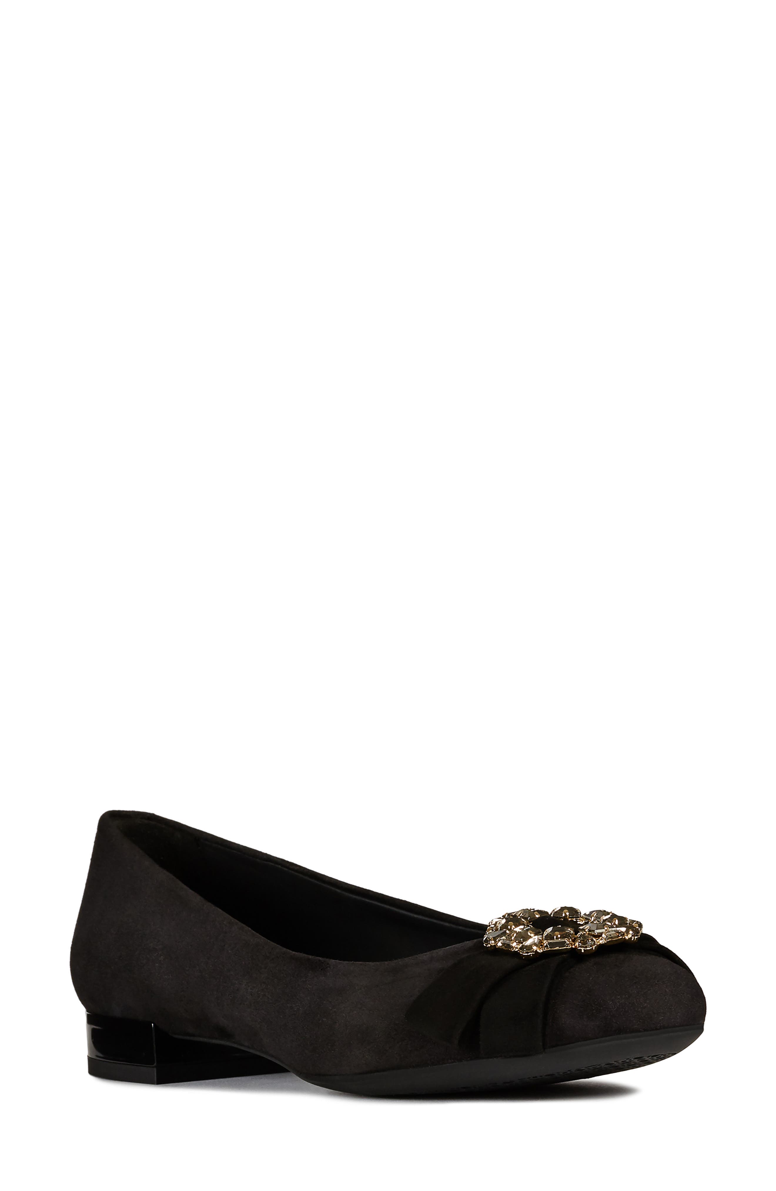 Geox Wistrey Embellished Flat, Black