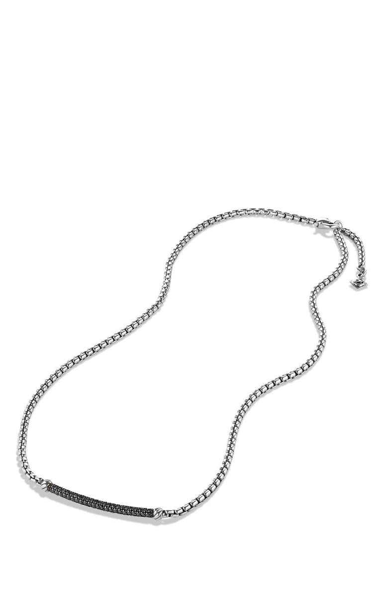 David Yurman 'Metro' Petite Pavé Chain Necklace with Black Diamonds ...