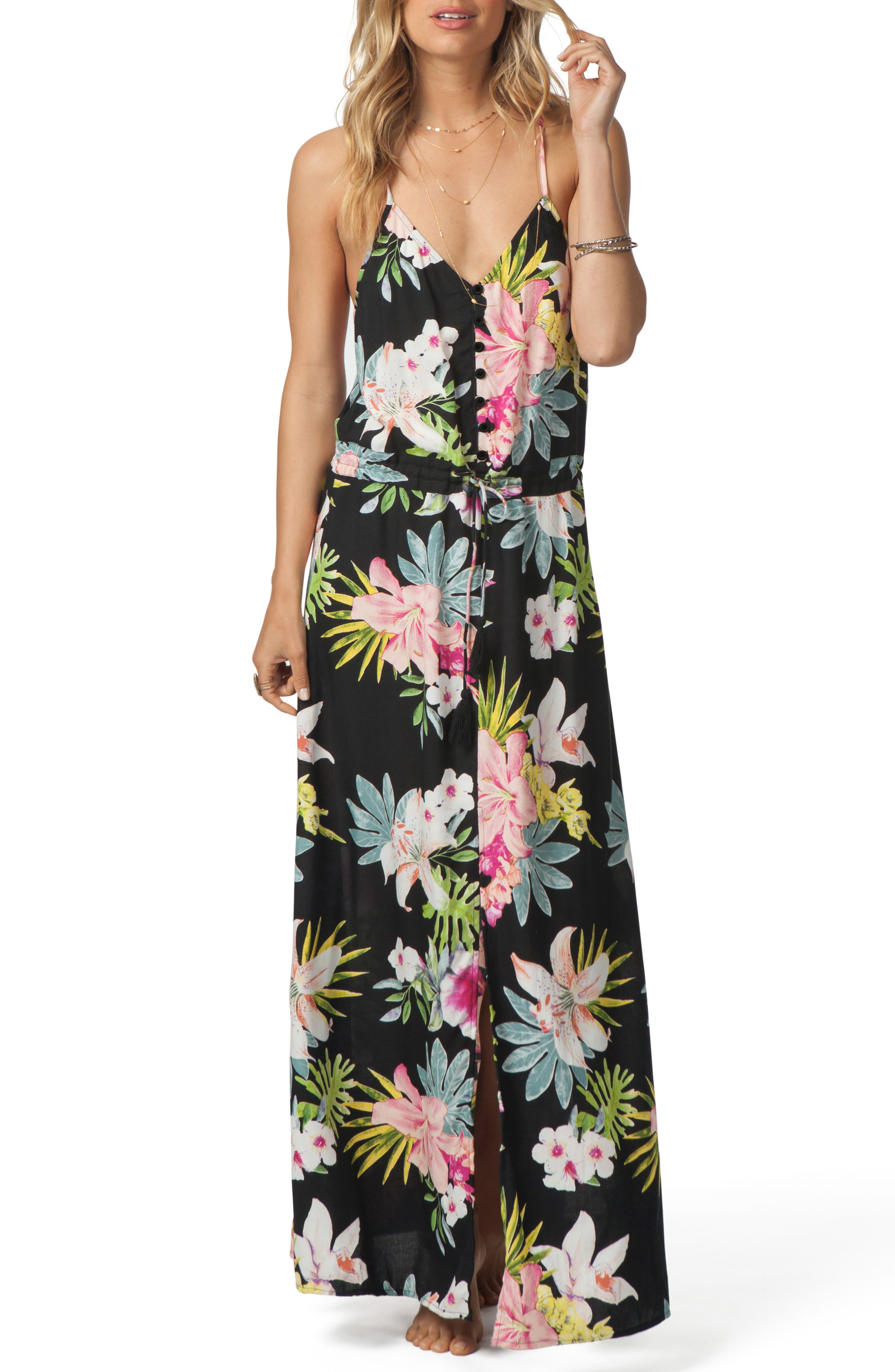 Rip Curl Sweet Aloha Maxi Dress, Black