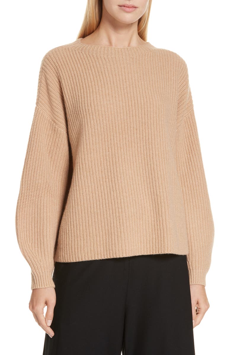 Eileen Fisher Crewneck Shaker Cashmere Sweater (Regular, Petite & Plus ...