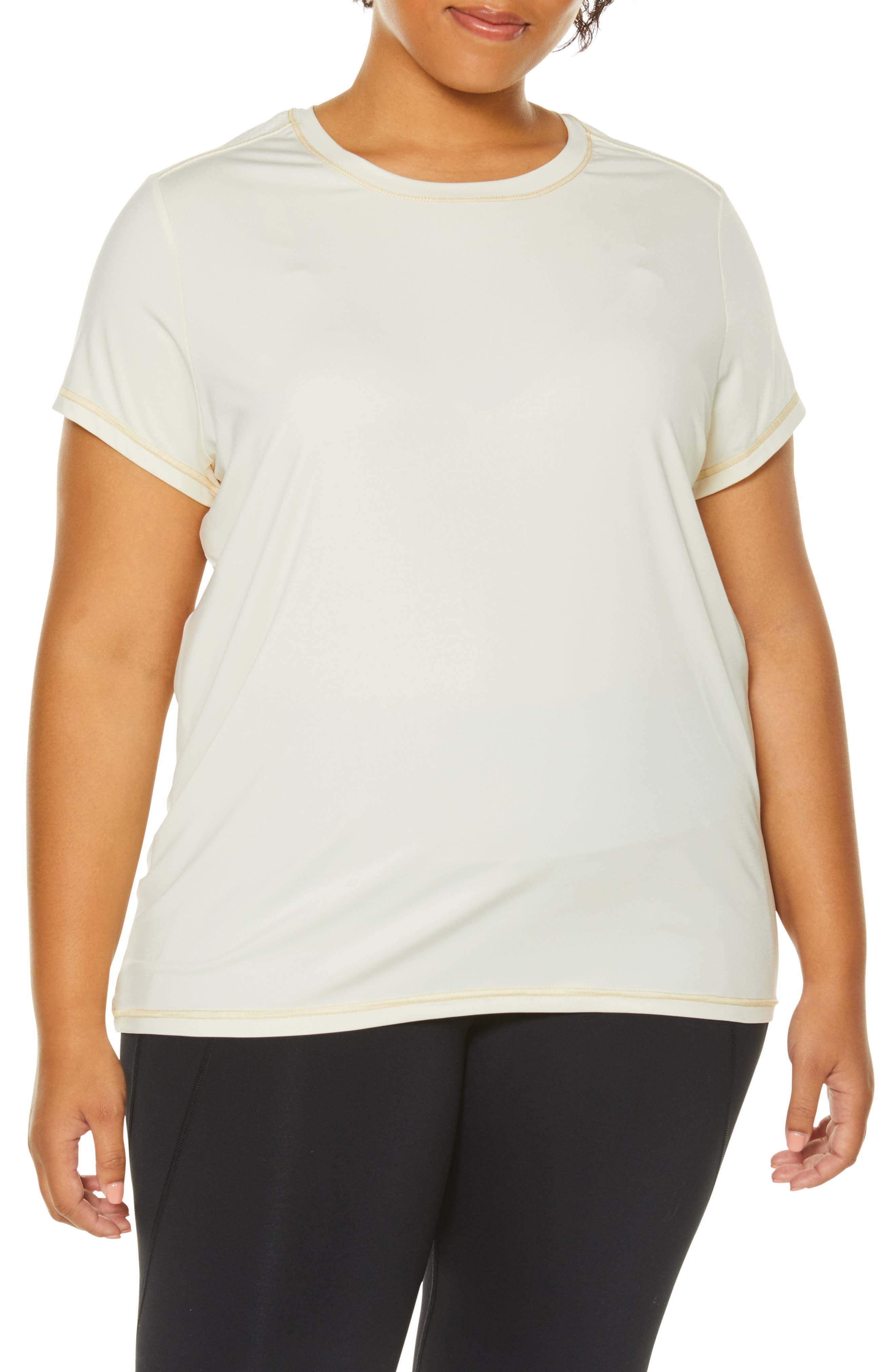 Plus Size Shape Activewear Wishbone Tee, White