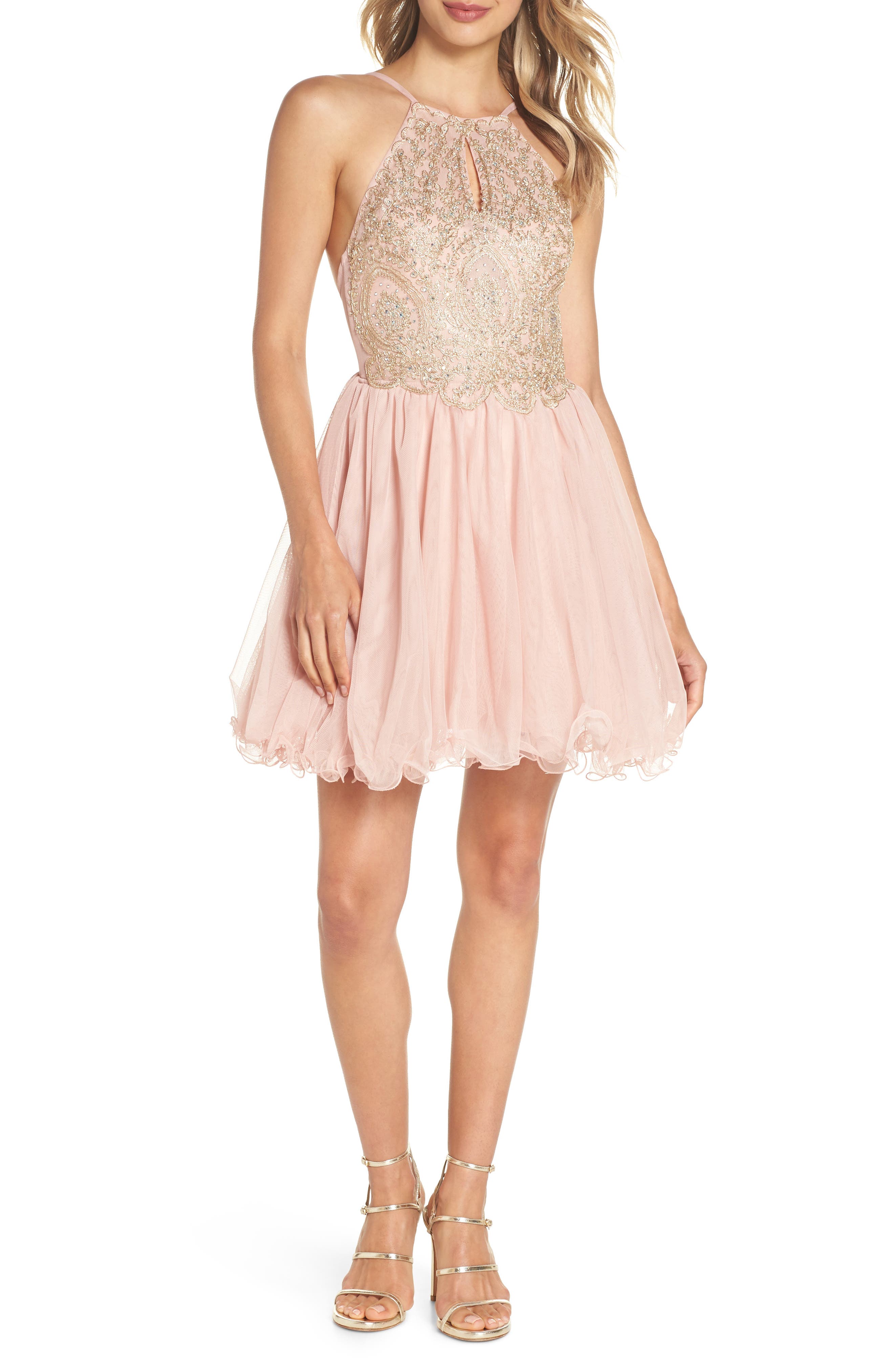 Blondie Nites Embellished Fit & Flare Dress