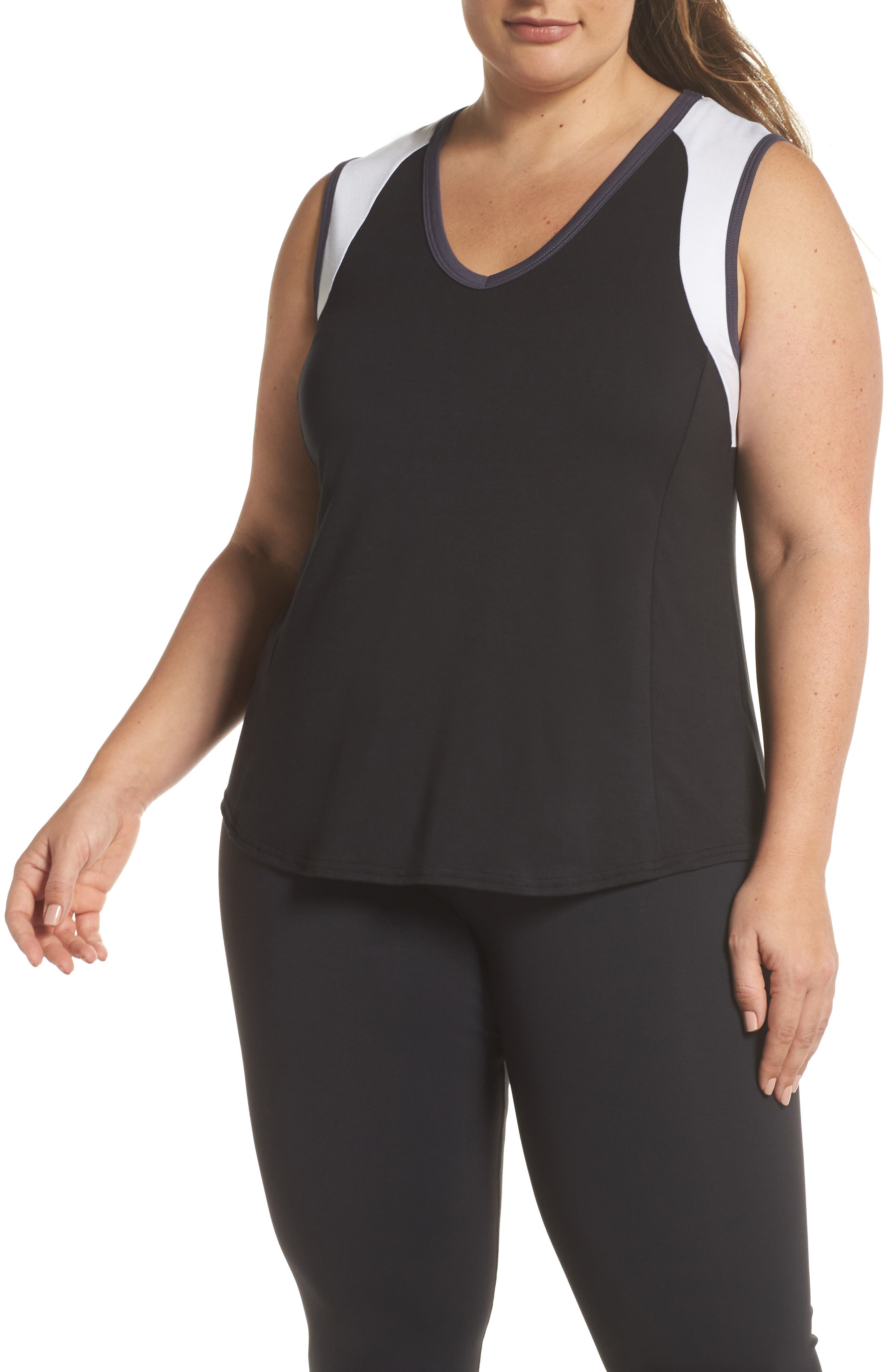 Plus Size Lola Getts Colorblock Tank, Black