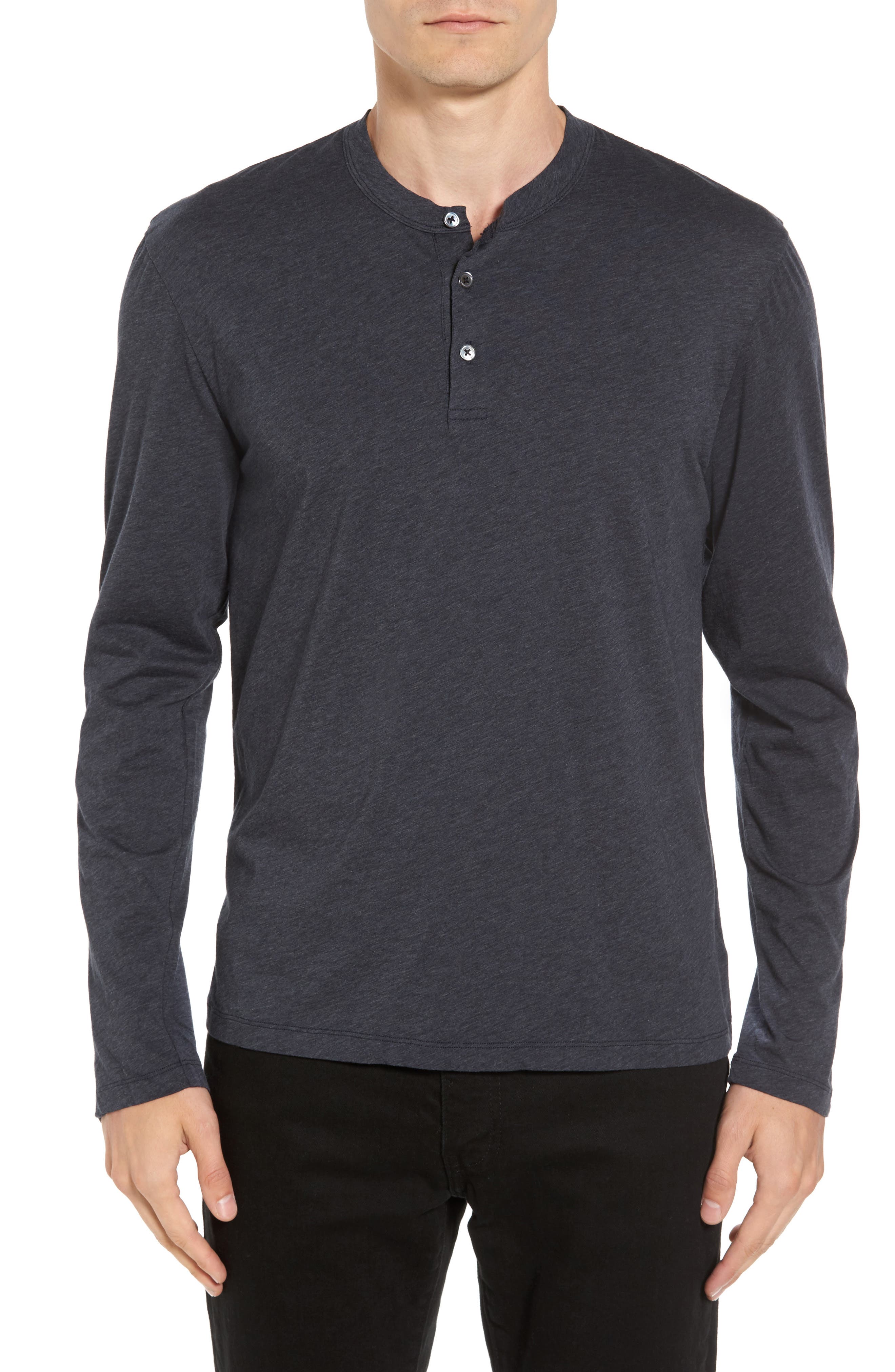James Perse Long Sleeve Cotton & Cashmere Henley TShirt Nordstrom