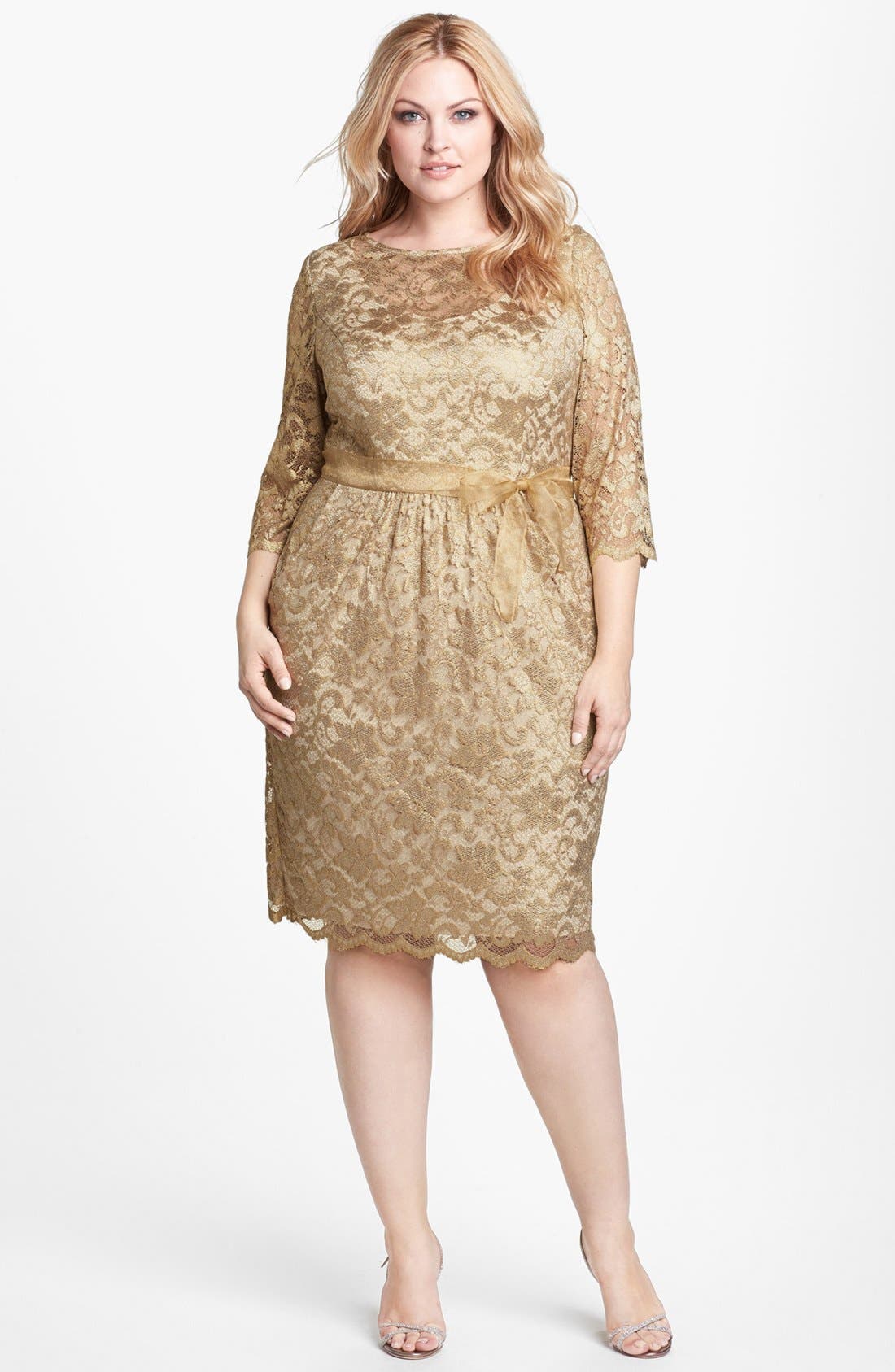 Alex Evenings Metallic Lace Dress (Plus Size) Nordstrom